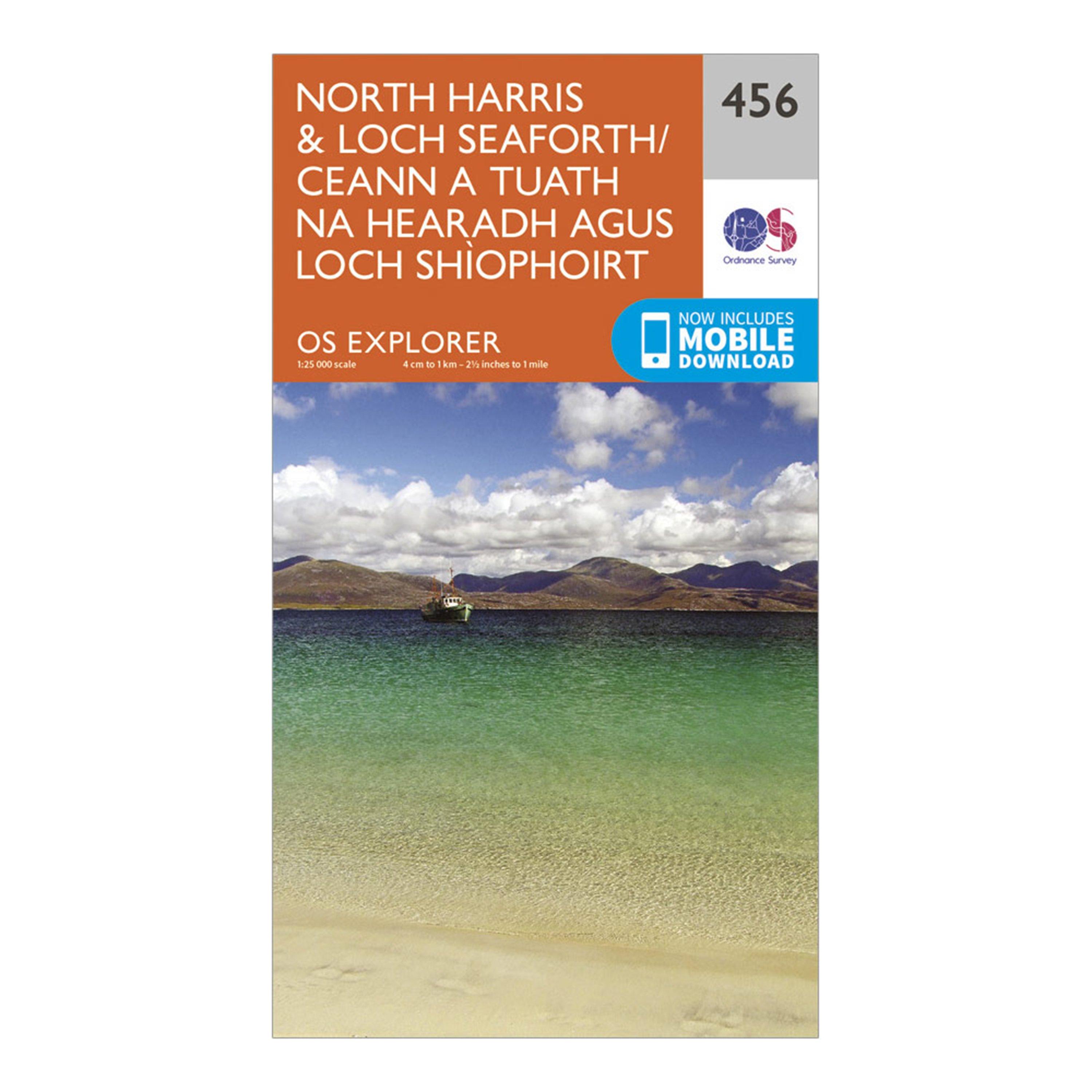 Image of Ordnance Survey Explorer 456 North Harris & Loch Seaforth Map With Digital Version - Orange, Orange