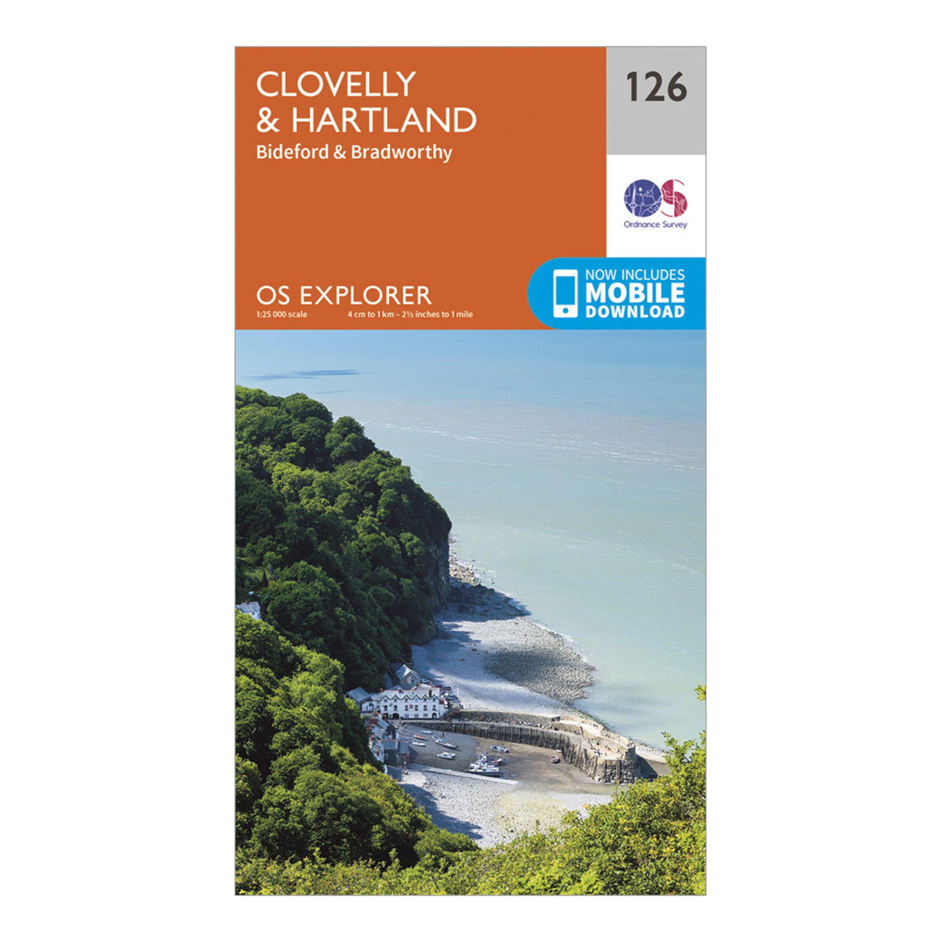 Image of Ordnance Survey Explorer 126 Clovelly & Hartland Map With Digital Version - Orange, Orange