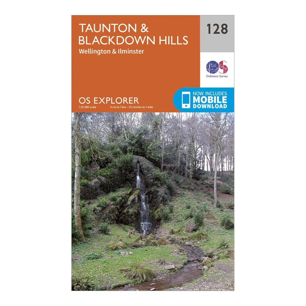 Image of Ordnance Survey Explorer 128 Taunton & Blackdown Hills Map With Digital Version - Orange, Orange