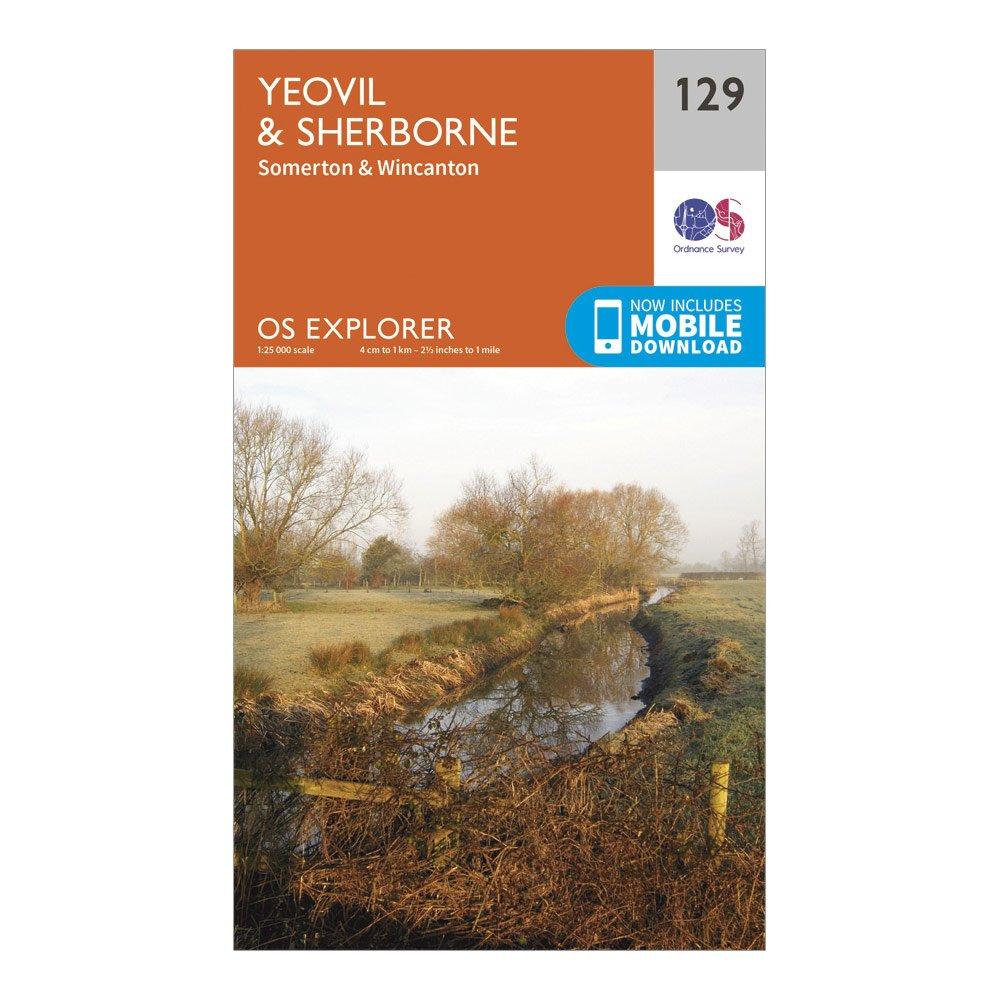 Image of Ordnance Survey Explorer 129 Yeovil & Sherborne Map With Digital Version - Orange, Orange