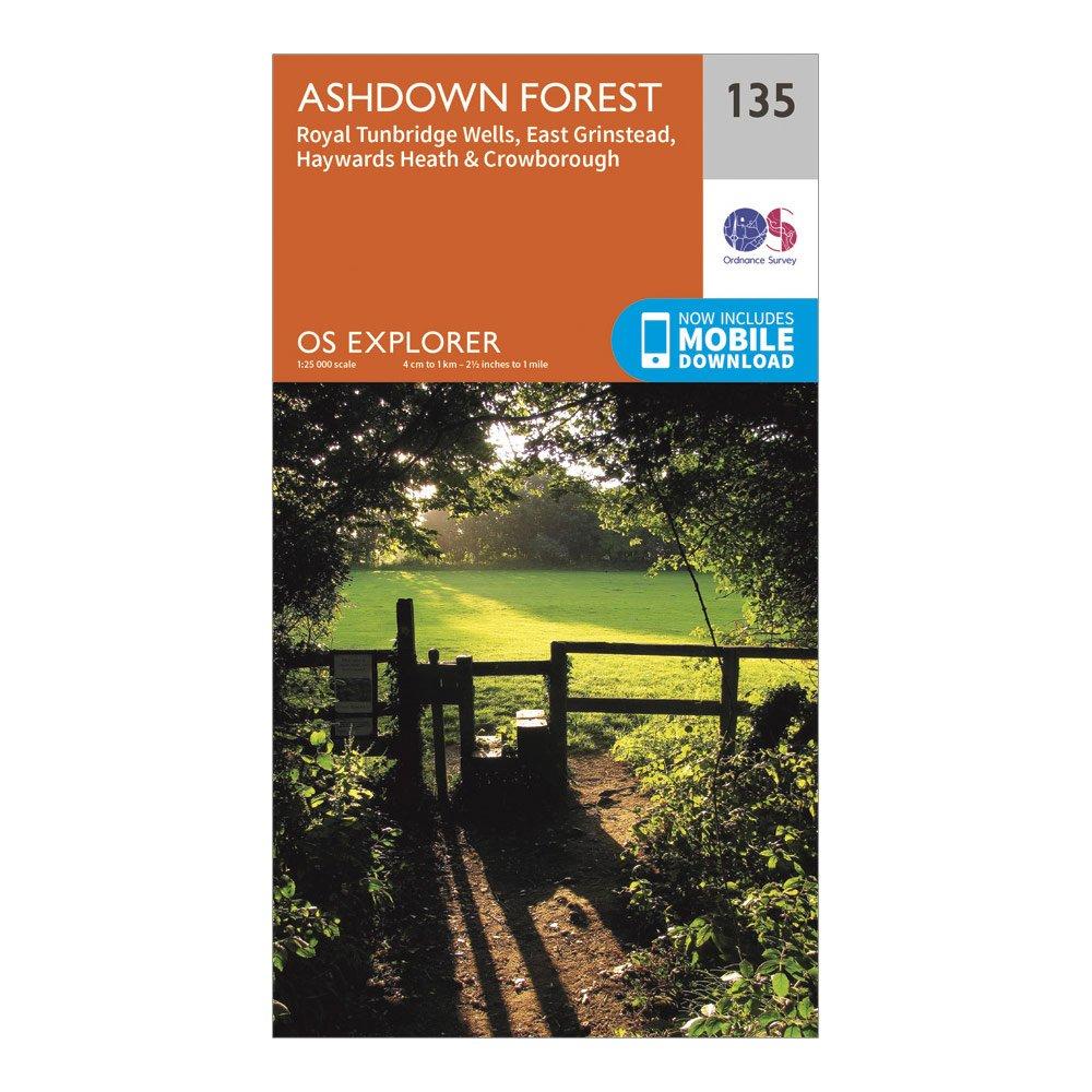 Image of Ordnance Survey Explorer 135 Ashdown Forest Map With Digital Version - Orange, Orange