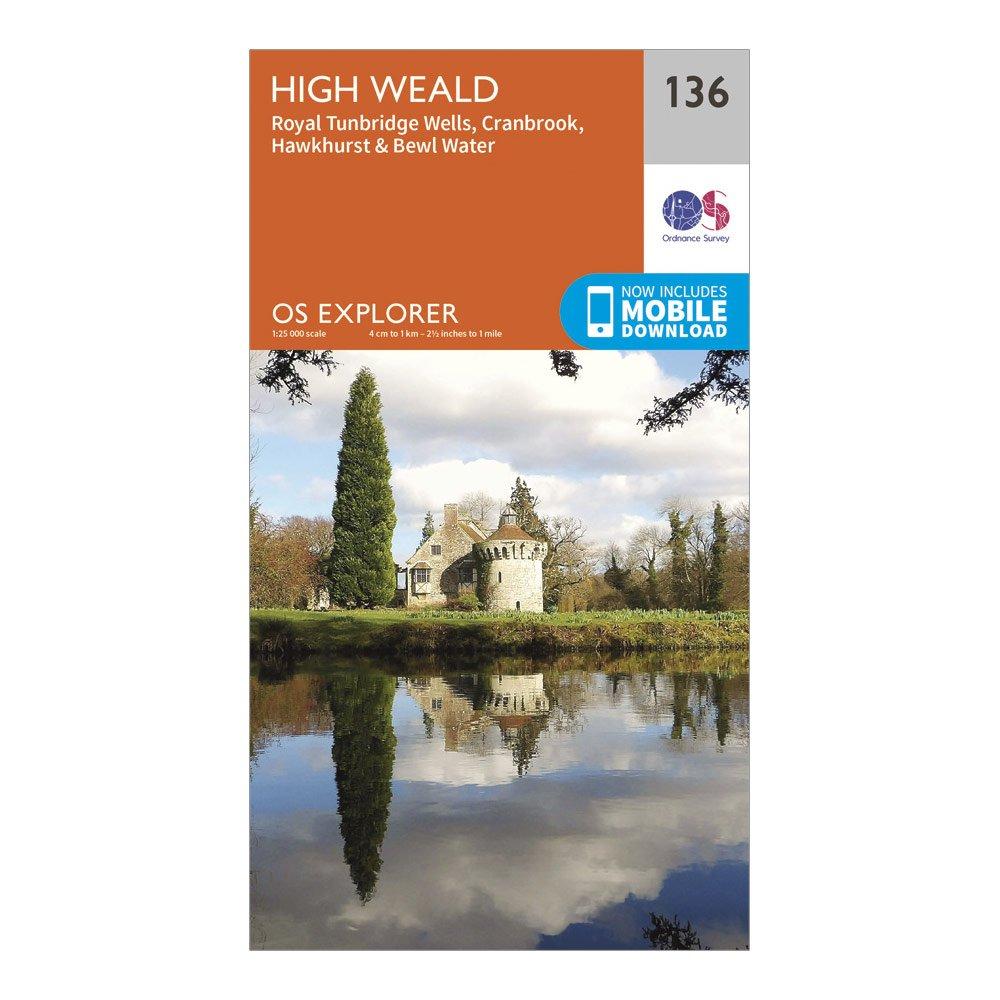 Image of Ordnance Survey Explorer 136 High Weald Map With Digital Version, D