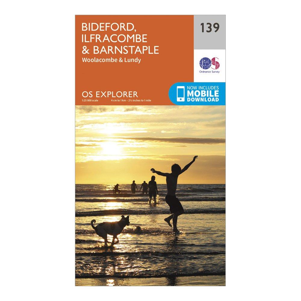 Image of Ordnance Survey Explorer 139 Bideford, Ilfracombe & Barnstaple Map With Digital Version - Orange, Orange