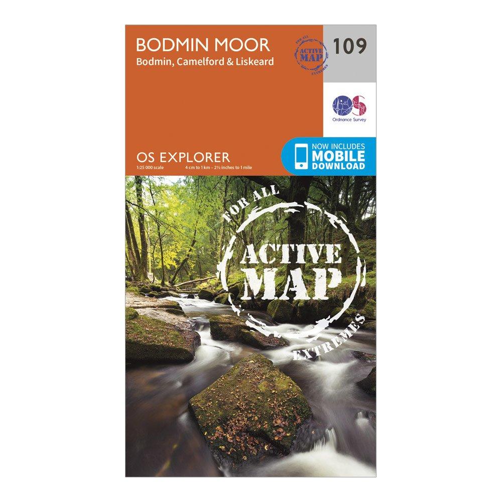 Image of Ordnance Survey Explorer Active 109 Bodmin Moor Map With Digital Version - Orange, Orange