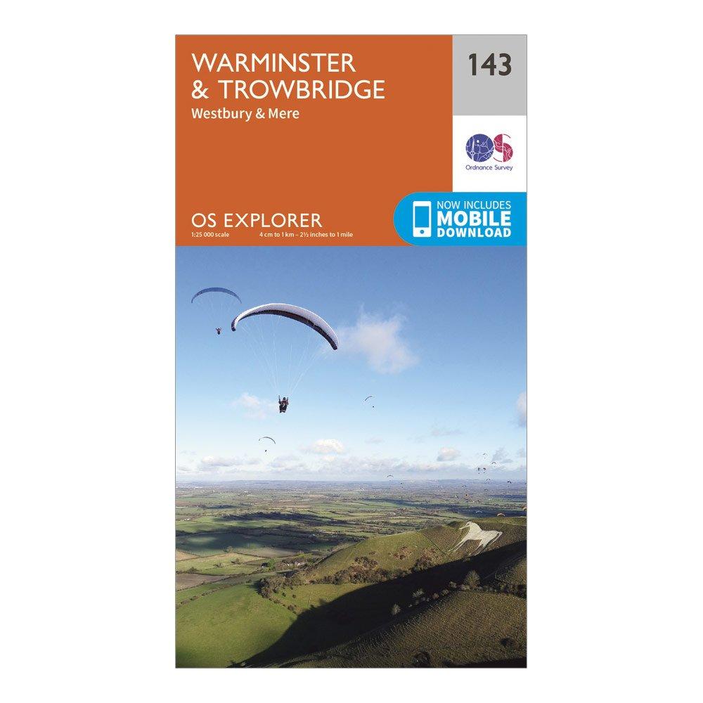Image of Ordnance Survey Explorer 143 Warminster & Trowbridge Map With Digital Version - Orange, Orange