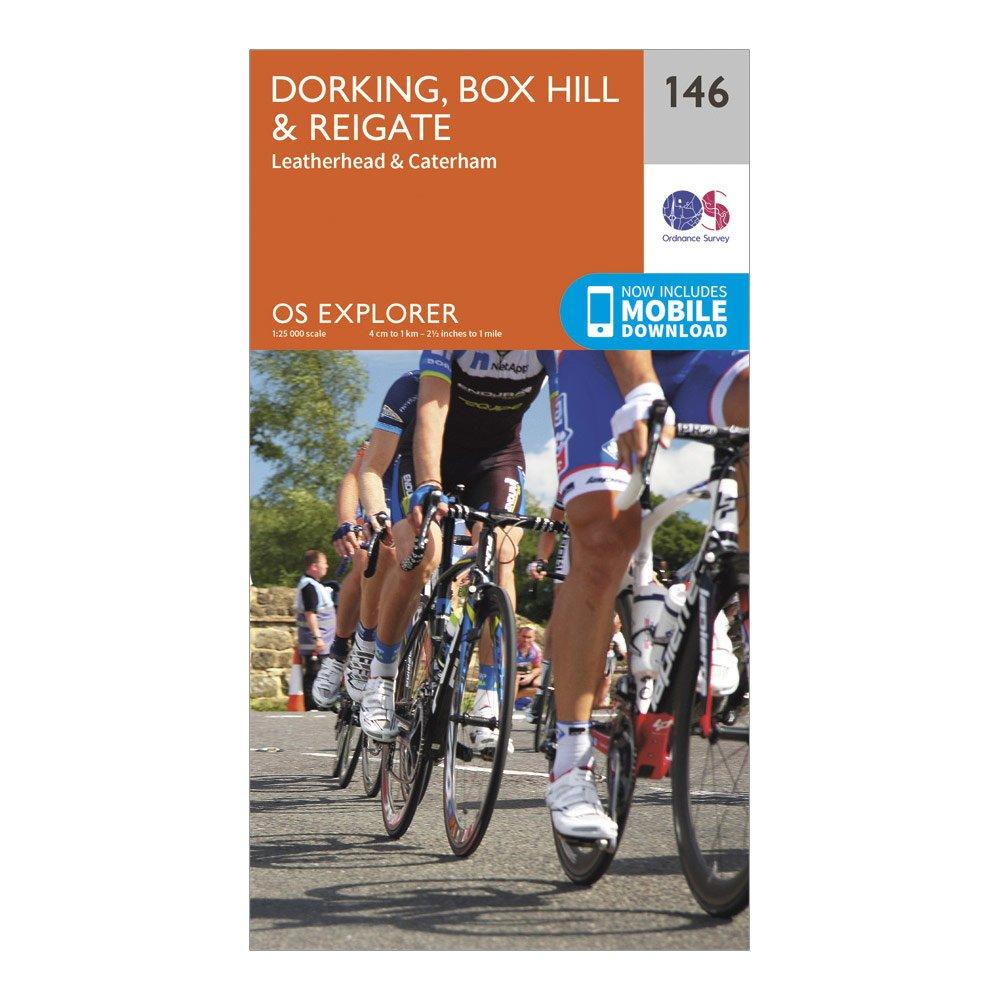 Image of Ordnance Survey Explorer 146 Dorking, Box Hill & Reigate Map With Digital Version - Orange, Orange