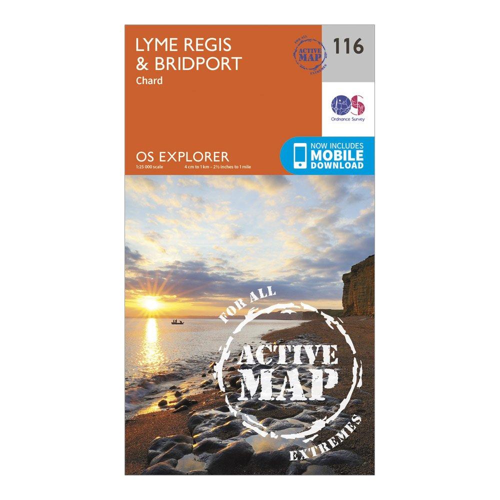 Image of Ordnance Survey Explorer Active 116 Lyme Regis & Bridport Map With Digital Version - Orange, Orange