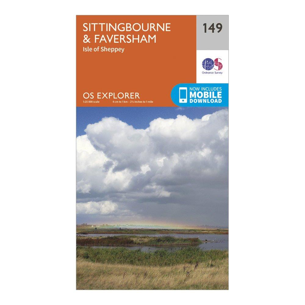 Image of Ordnance Survey Explorer 149 Sittingbourne & Faversham Map With Digital Version - Orange, Orange