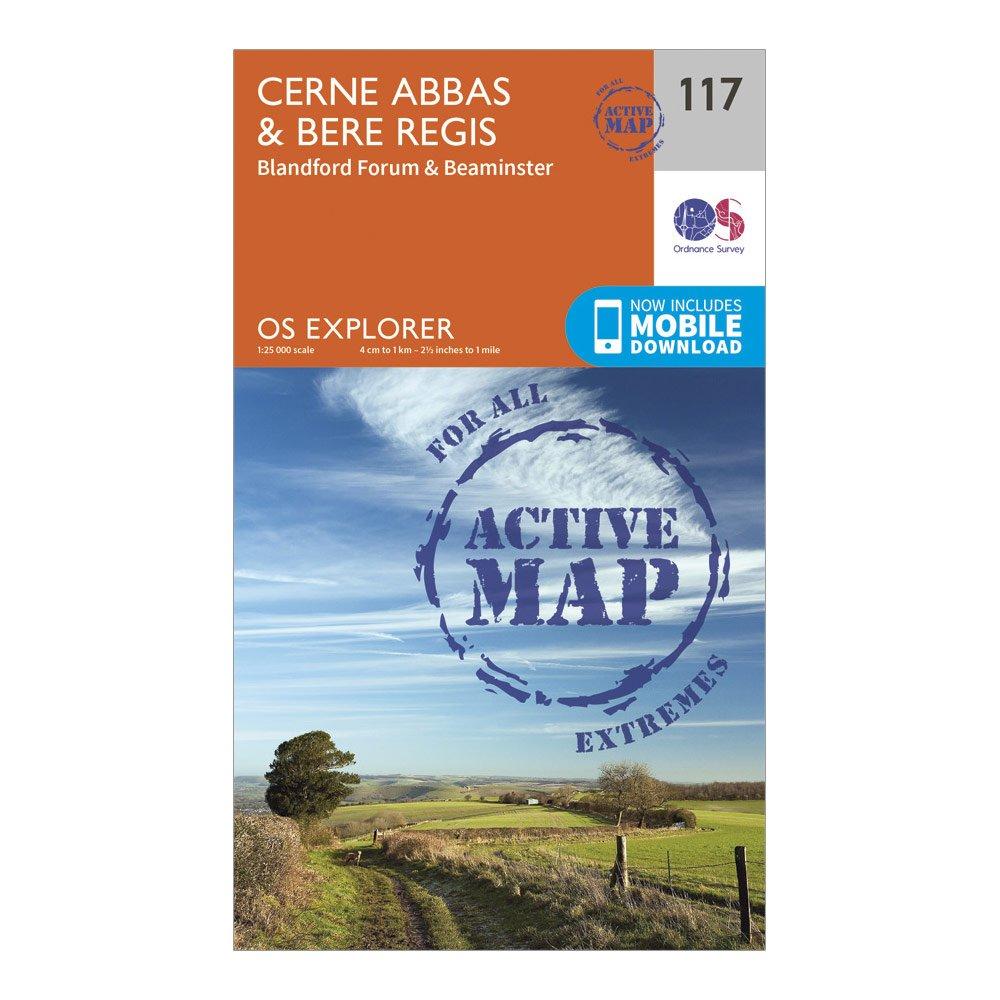 Image of Ordnance Survey Explorer Active 117 Cerne Abbas & Bere Regis Map With Digital Version - Orange, Orange