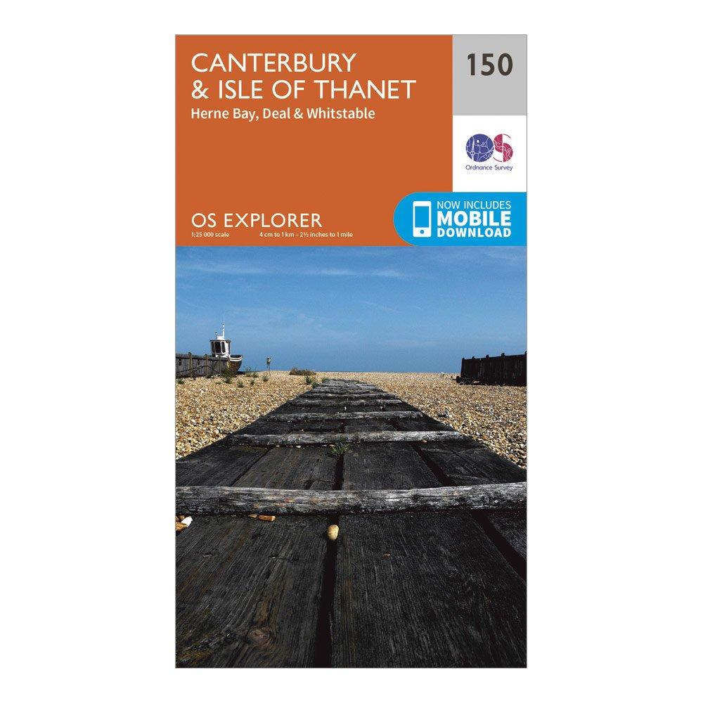 Image of Ordnance Survey Explorer 150 Canterbury & Isle Of Thanet Map With Digital Version - Orange, Orange