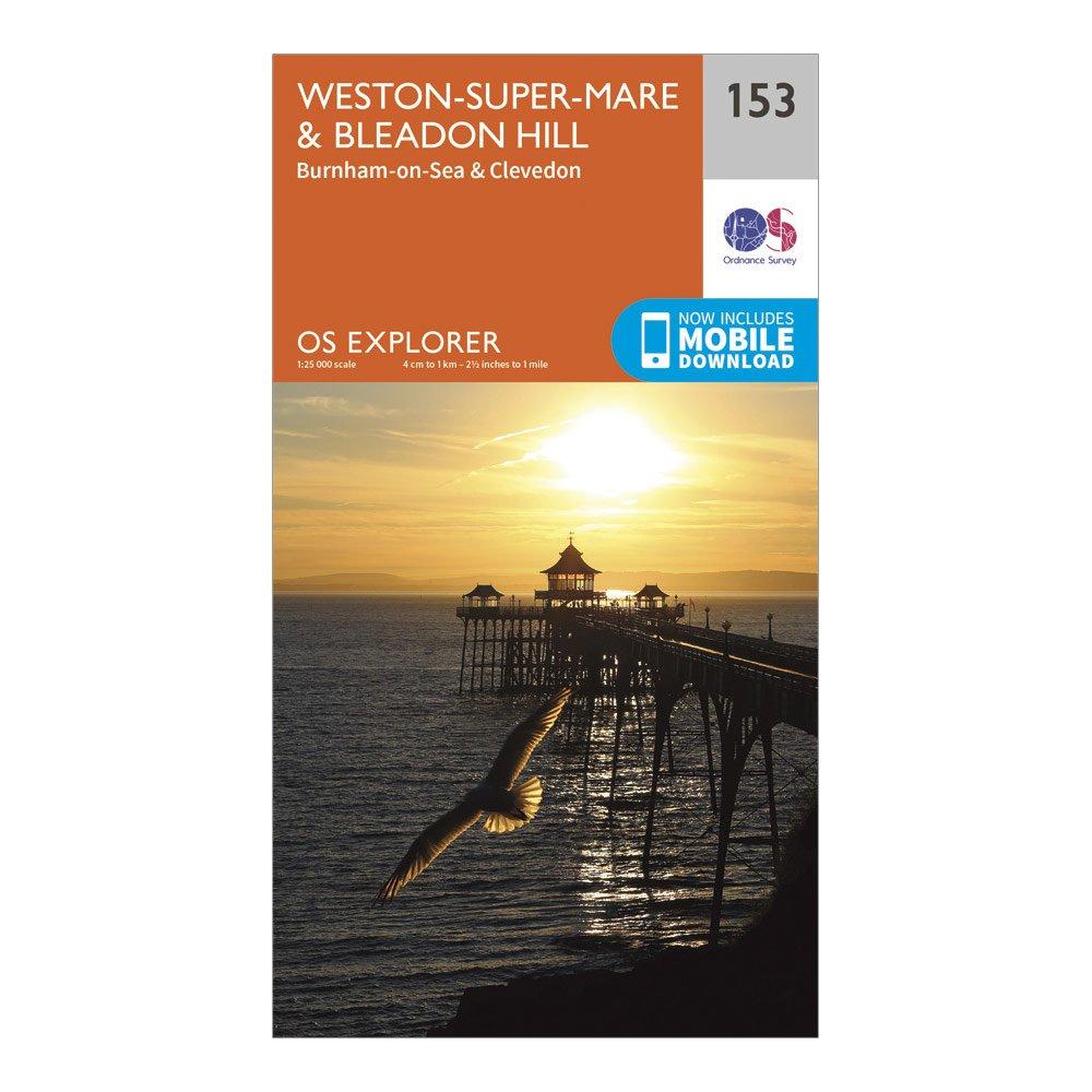 Image of Ordnance Survey Explorer 153 Weston-Super-Mare & Bleadon Hill Map With Digital Version - Orange, Orange