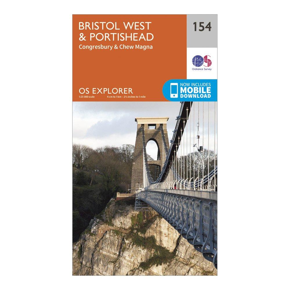 Image of Ordnance Survey Explorer 154 Bristol West & Portishead Map With Digital Version - Orange, Orange