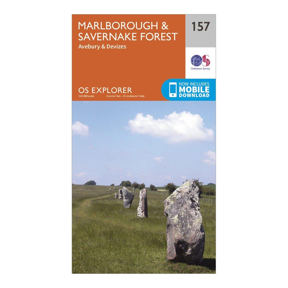 Image of Ordnance Survey Explorer 157 Marlborough & Savernake Forest Map With Digital Version - Orange, Orange