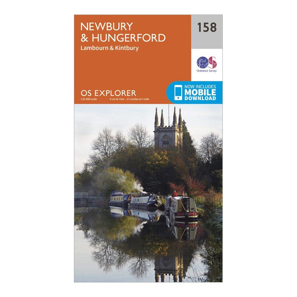 Image of Ordnance Survey Explorer 158 Newbury & Hungerford Map With Digital Version - Orange, Orange
