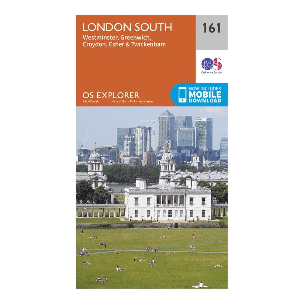 Image of Ordnance Survey Explorer 161 London South Map With Digital Version - Orange, Orange