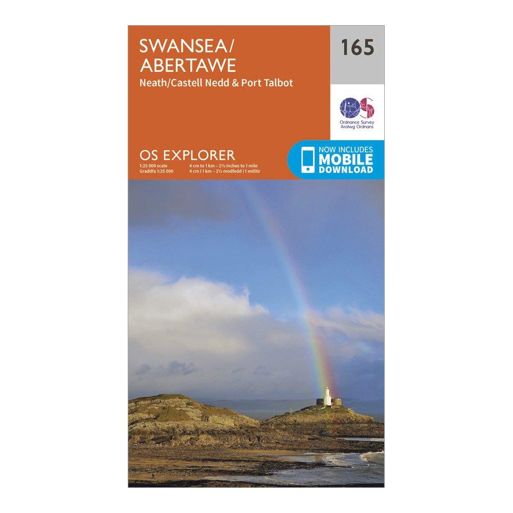 Image of Ordnance Survey Explorer 165 Swansea, Neath & Port Talbot Map With Digital Version - Orange, Orange