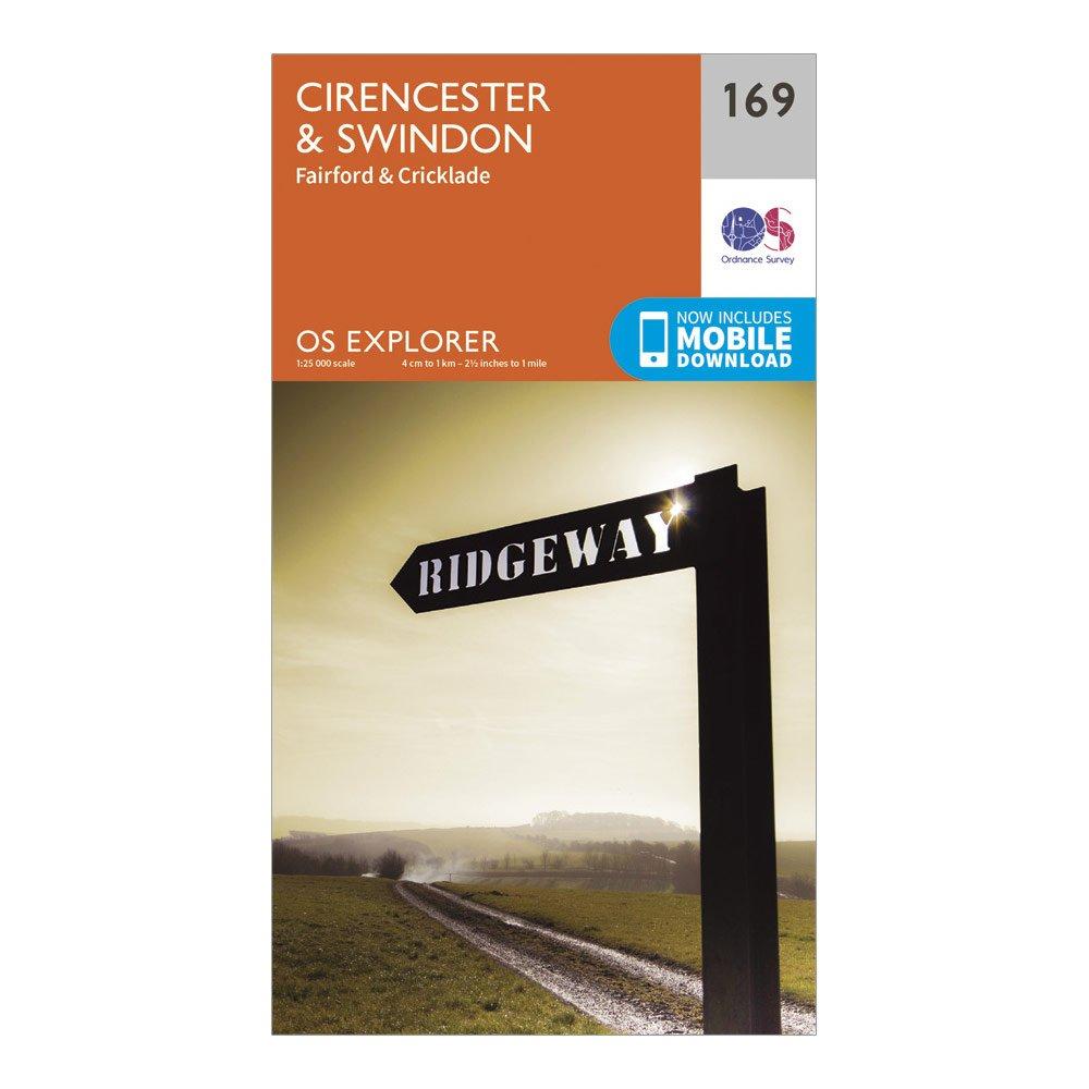 Explorer 169 Cirencester & Swindon Map With Digital Version, Orange