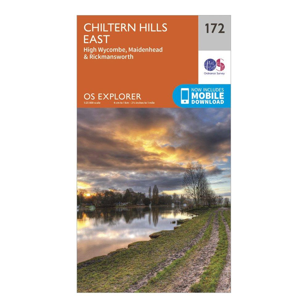 Image of Ordnance Survey Explorer 172 Chiltern Hills East Map With Digital Version - Dark Red, Dark Red
