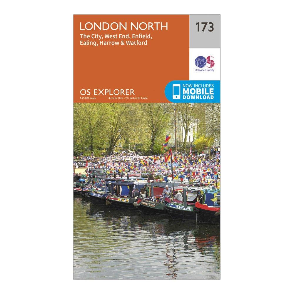 Image of Ordnance Survey Explorer 173 London North Map With Digital Version - Orange, Orange