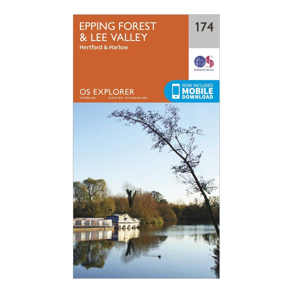 Image of Ordnance Survey Explorer 174 Epping Forest & Lee Valley Map With Digital Version - Orange, Orange