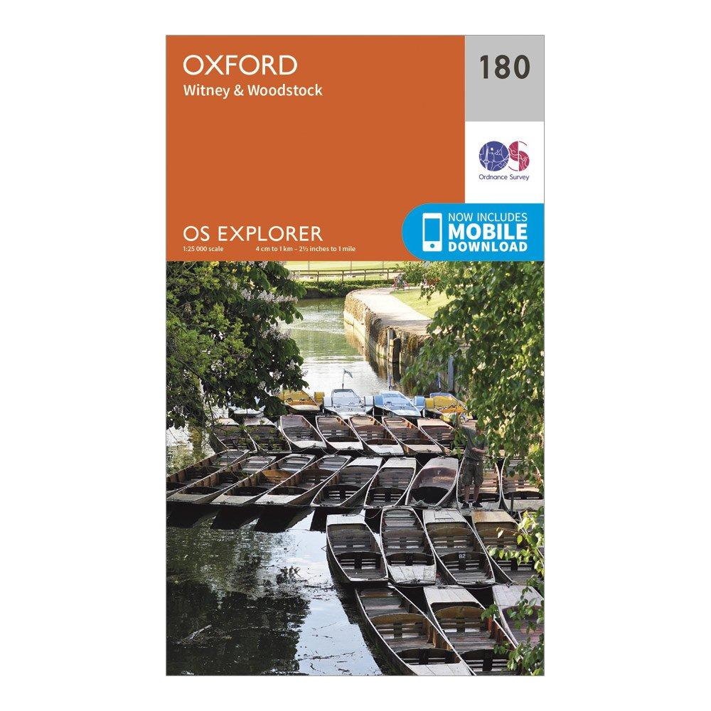 Image of Ordnance Survey Explorer 180 Oxford, Witney & Woodstock Map With Digital Version - Orange, Orange