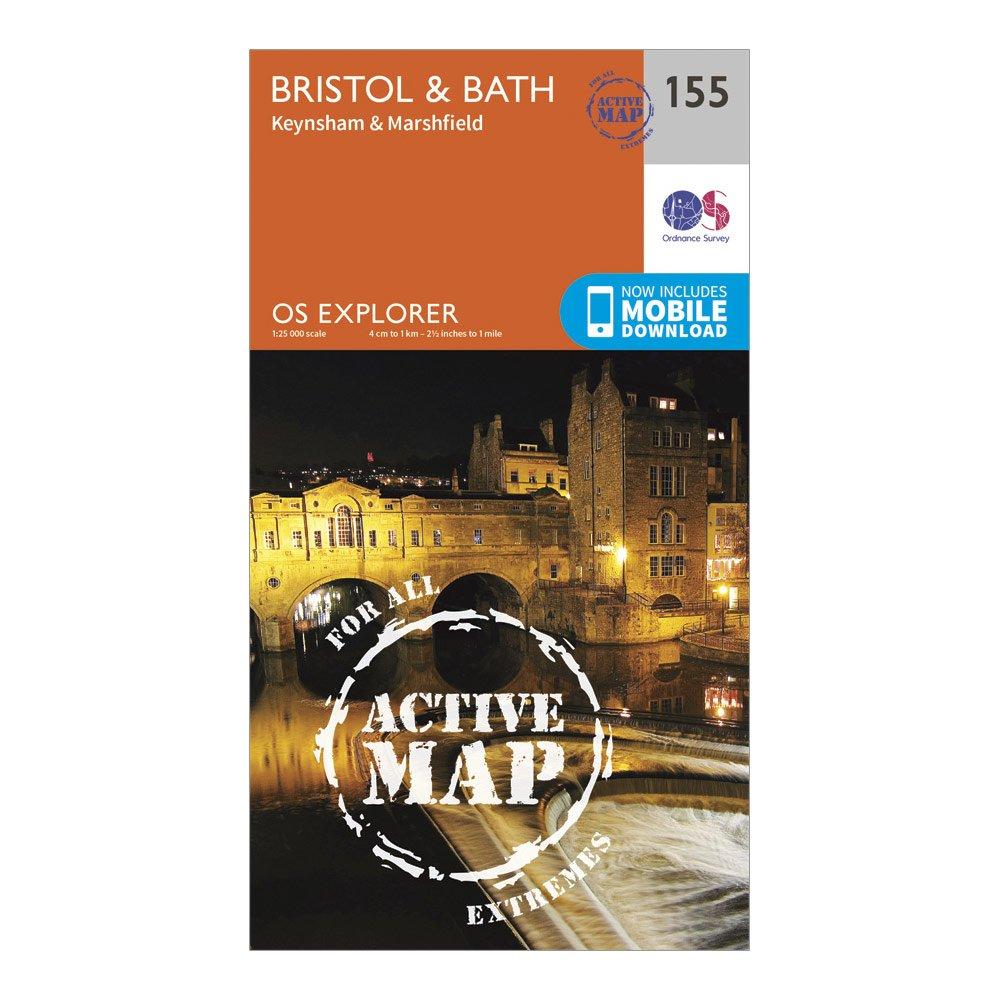 Image of Ordnance Survey Explorer Active 155 Bristol & Bath Map With Digital Version - Orange, Orange