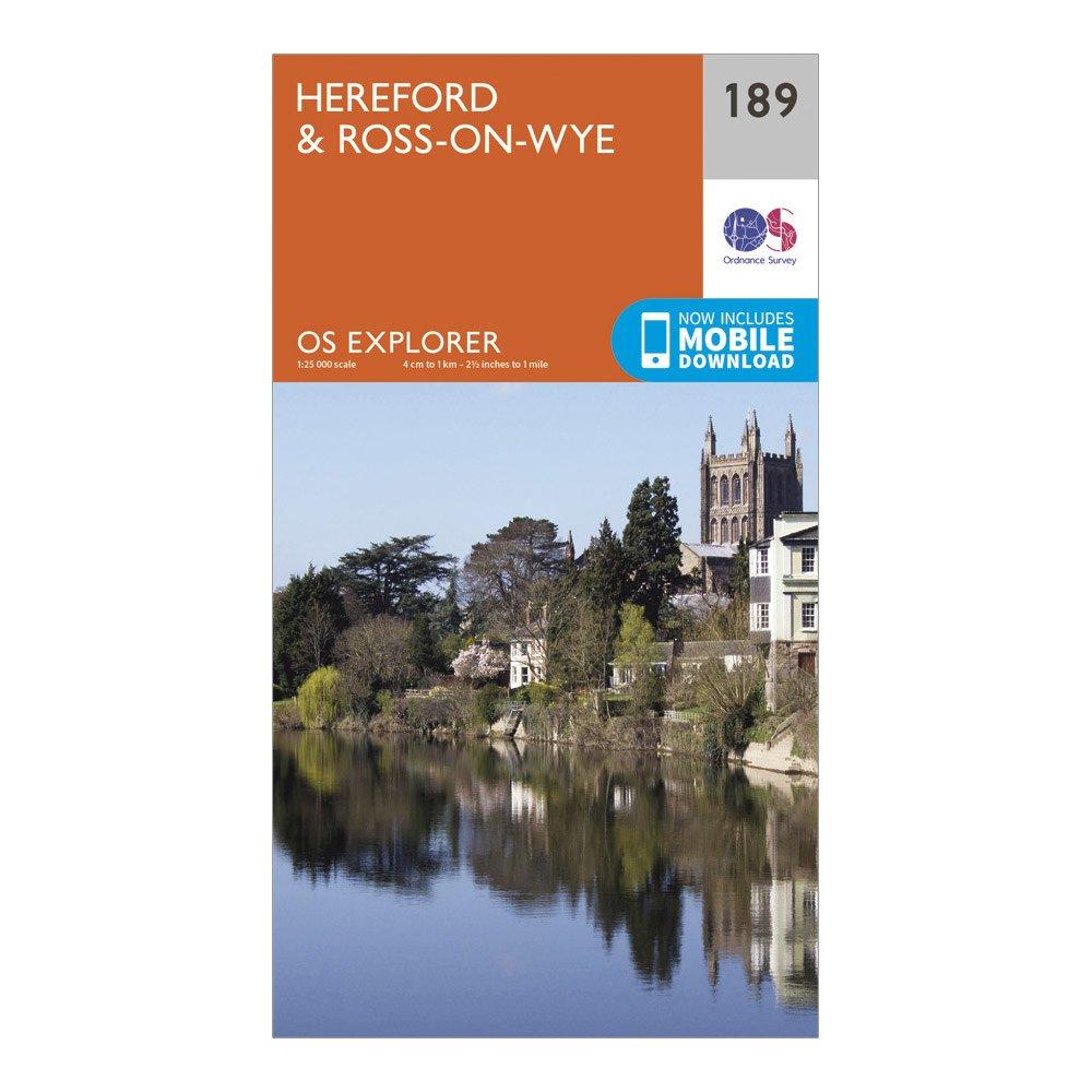 Image of Ordnance Survey Explorer 189 Hereford & Ross-On-Wye Map With Digital Version - Orange, Orange