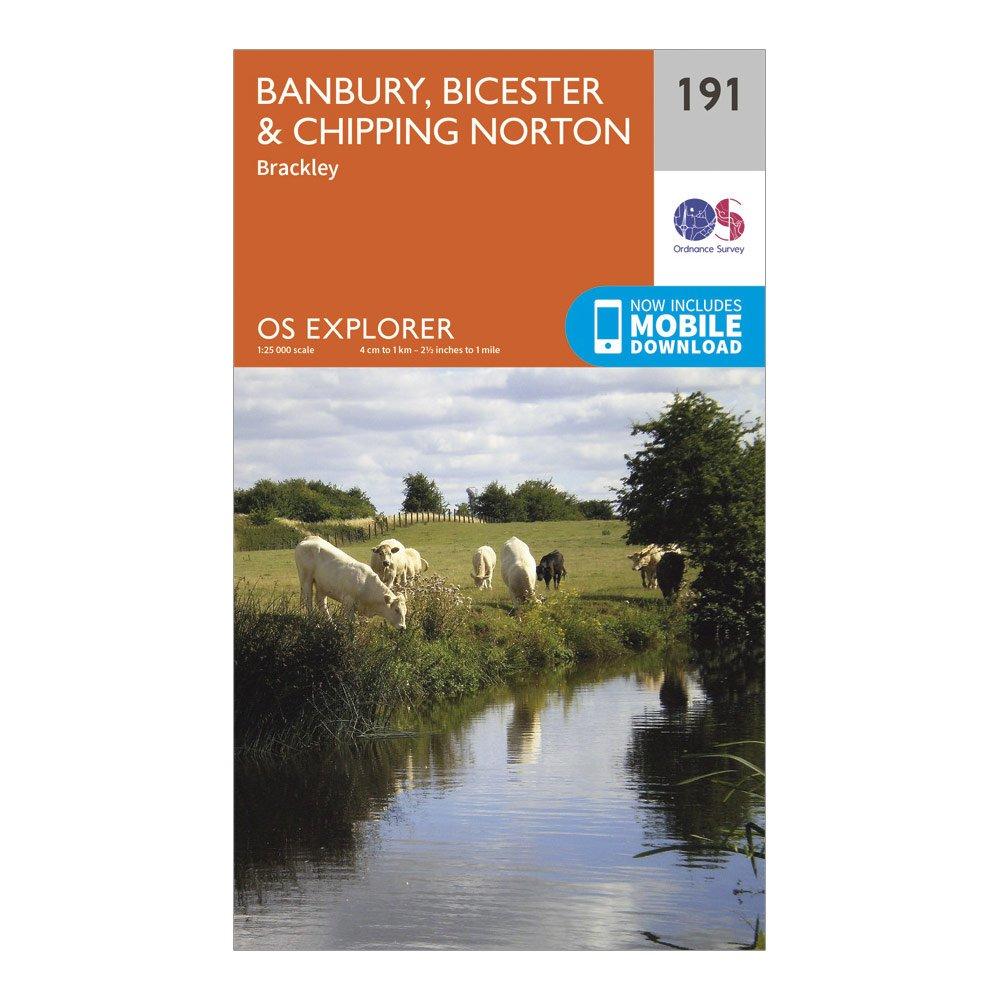 Image of Ordnance Survey Explorer 191 Banbury, Bicester & Chipping Norton Map With Digital Version - Orange, Orange