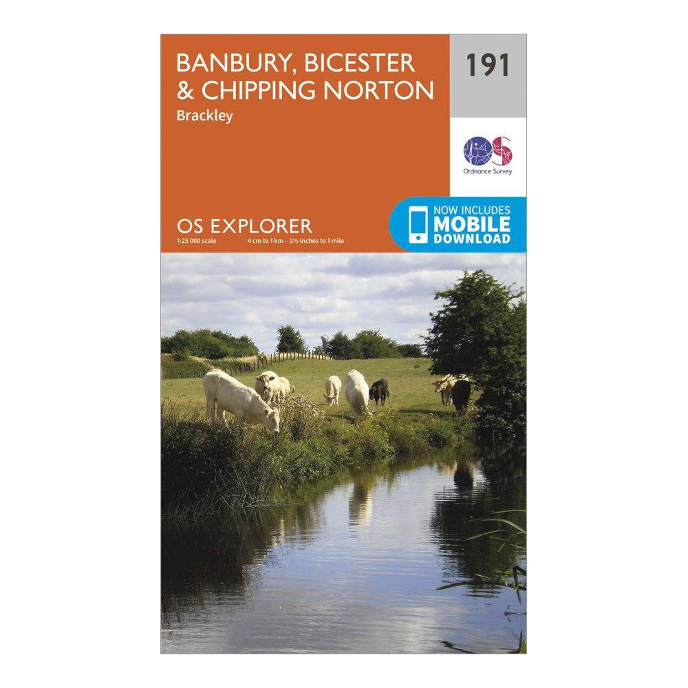 Explorer 191 Banbury, Bicester & Chipping Norton Map With Digital Version - Orange, Orange