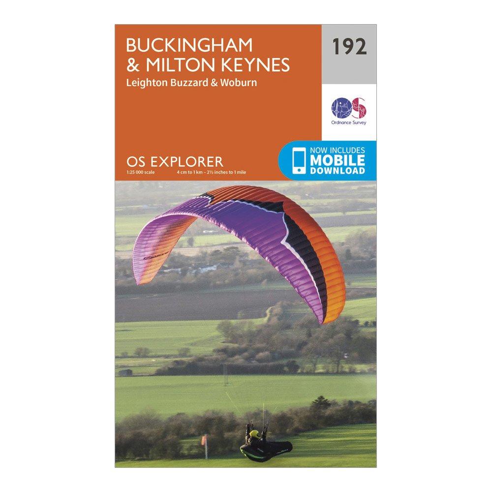 Image of Ordnance Survey Explorer 192 Buckingham & Milton Keynes Map With Digital Version - Orange, Orange