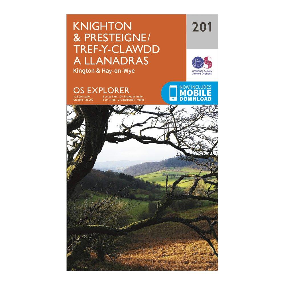 Image of Ordnance Survey Explorer 201 Knighton & Presteigne Map With Digital Version - Orange, Orange