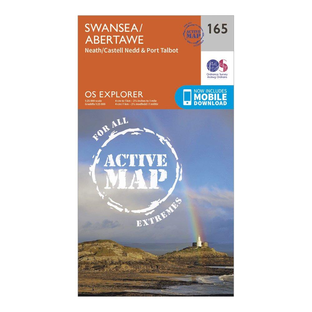 Image of Ordnance Survey Explorer Active 165 Swansea, Neath & Port Talbot Map With Digital Version - Orange, Orange