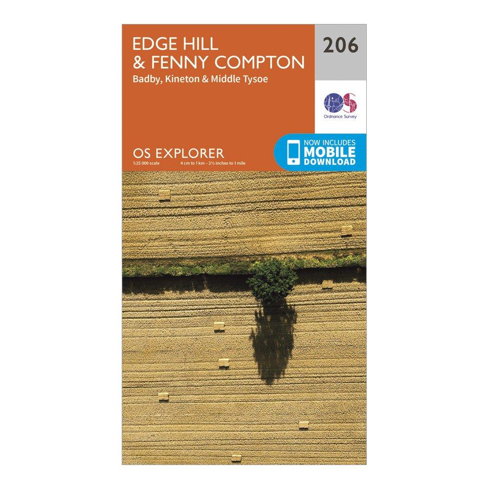Image of Ordnance Survey Explorer 206 Edge Hill & Fenny Compton Map With Digital Version - Orange, Orange