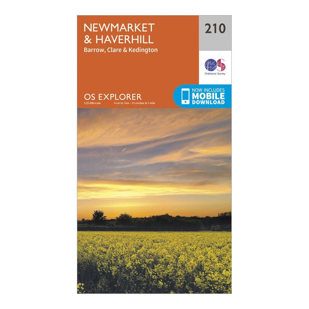 Explorer 210 Newmarket & Havehill, Barrow, Clare & Kedington Map With Digital Version - Orange, Orange