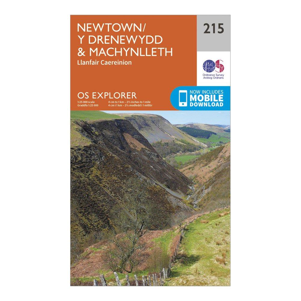 Image of Ordnance Survey Explorer 215 Newton & Llanfair Caereinion Map With Digital Version - Orange, Orange