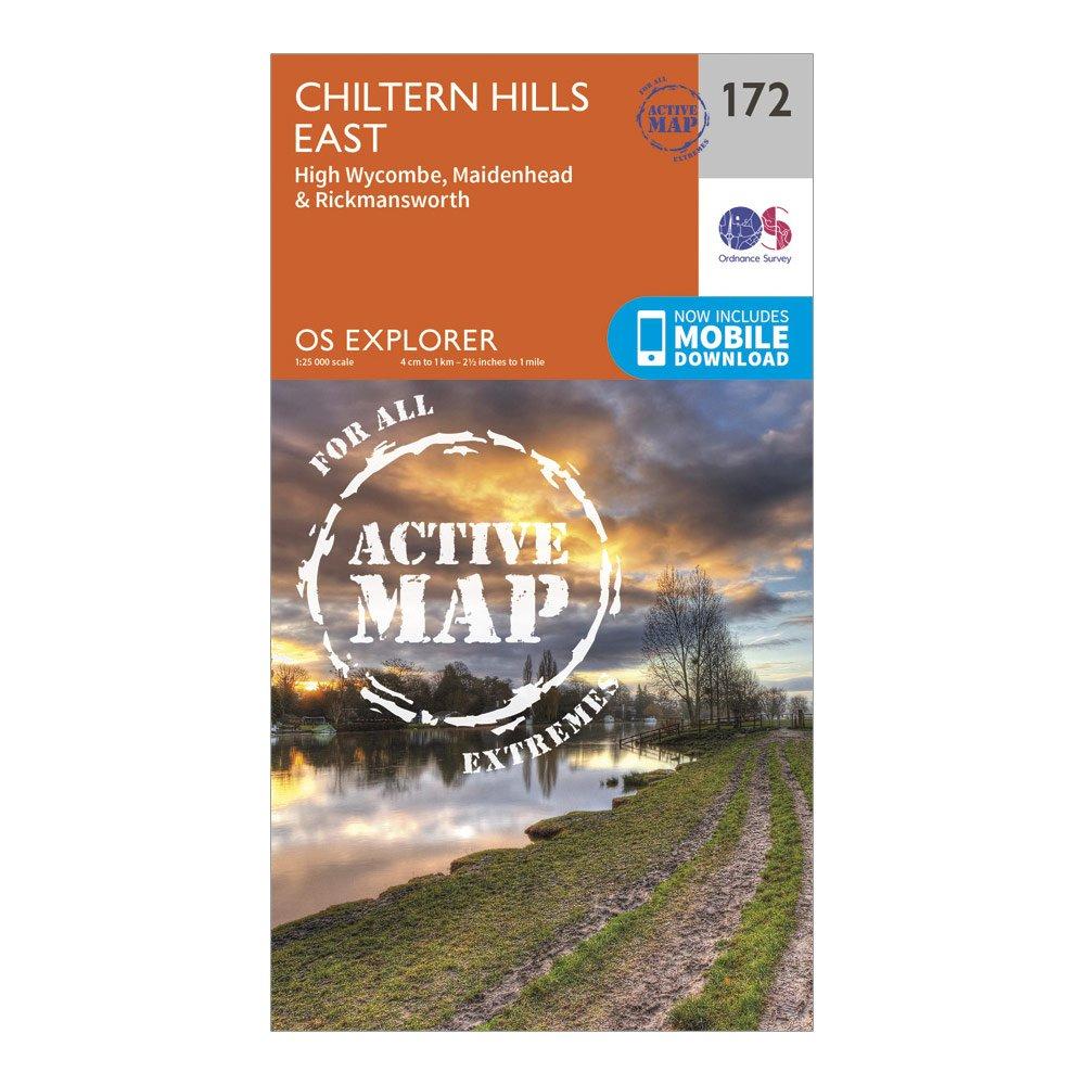 Image of Ordnance Survey Explorer Active 172 Chiltern Hills East Map With Digital Version - Orange, Orange