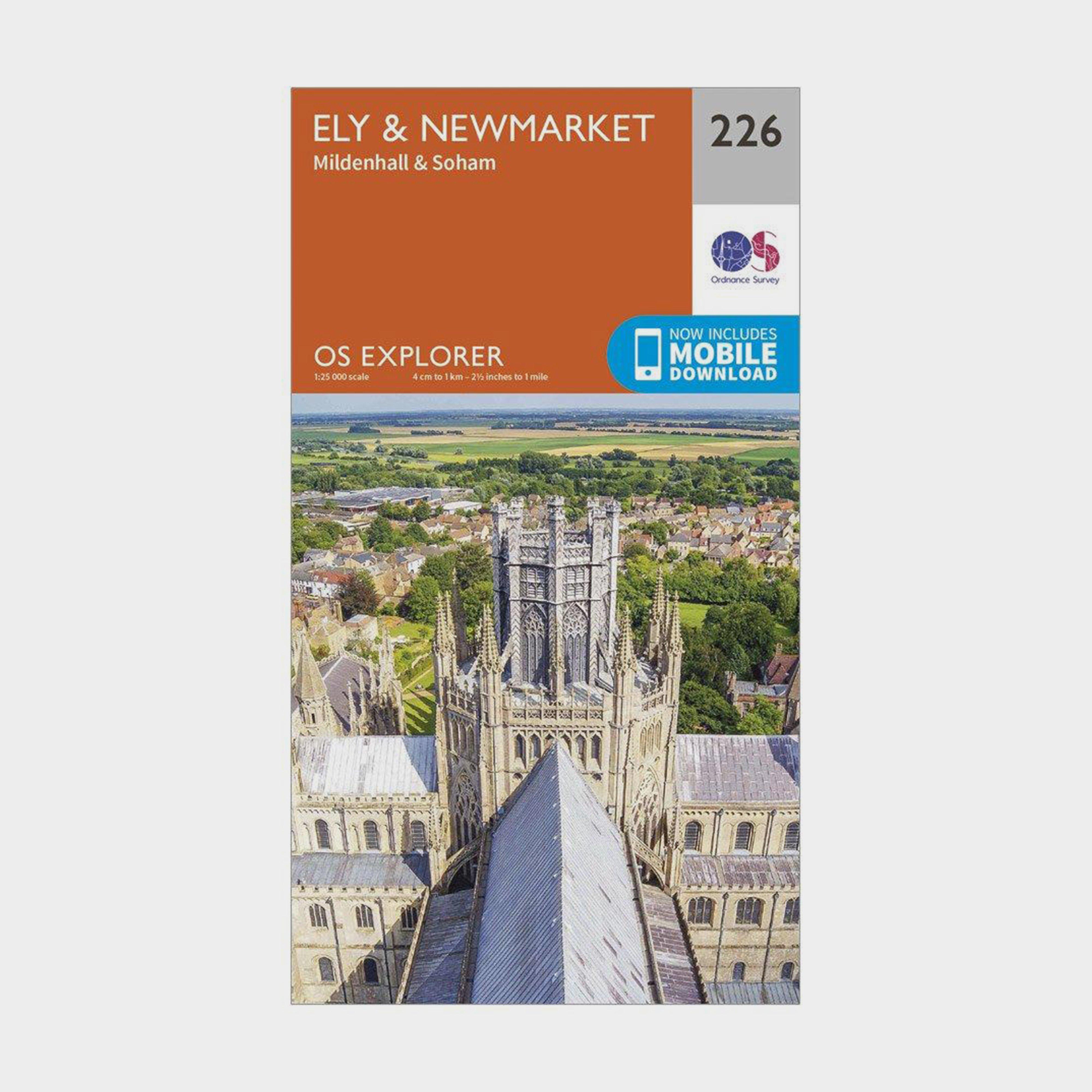 Explorer 226 Ely & Newmarket Map With Digital Version - Orange, Orange