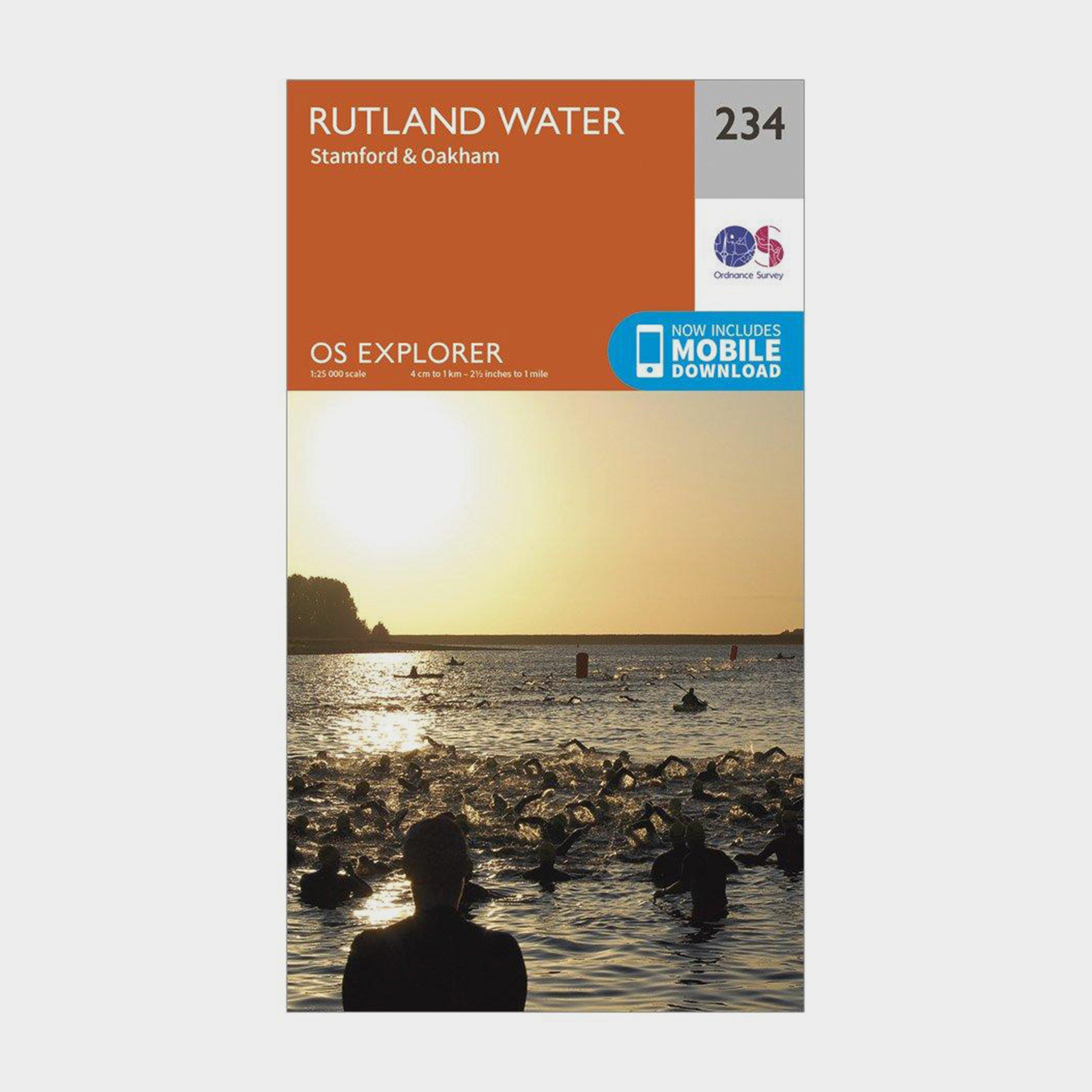 Image of Ordnance Survey Explorer 234 Rutland Water Map With Digital Version - Orange, Orange