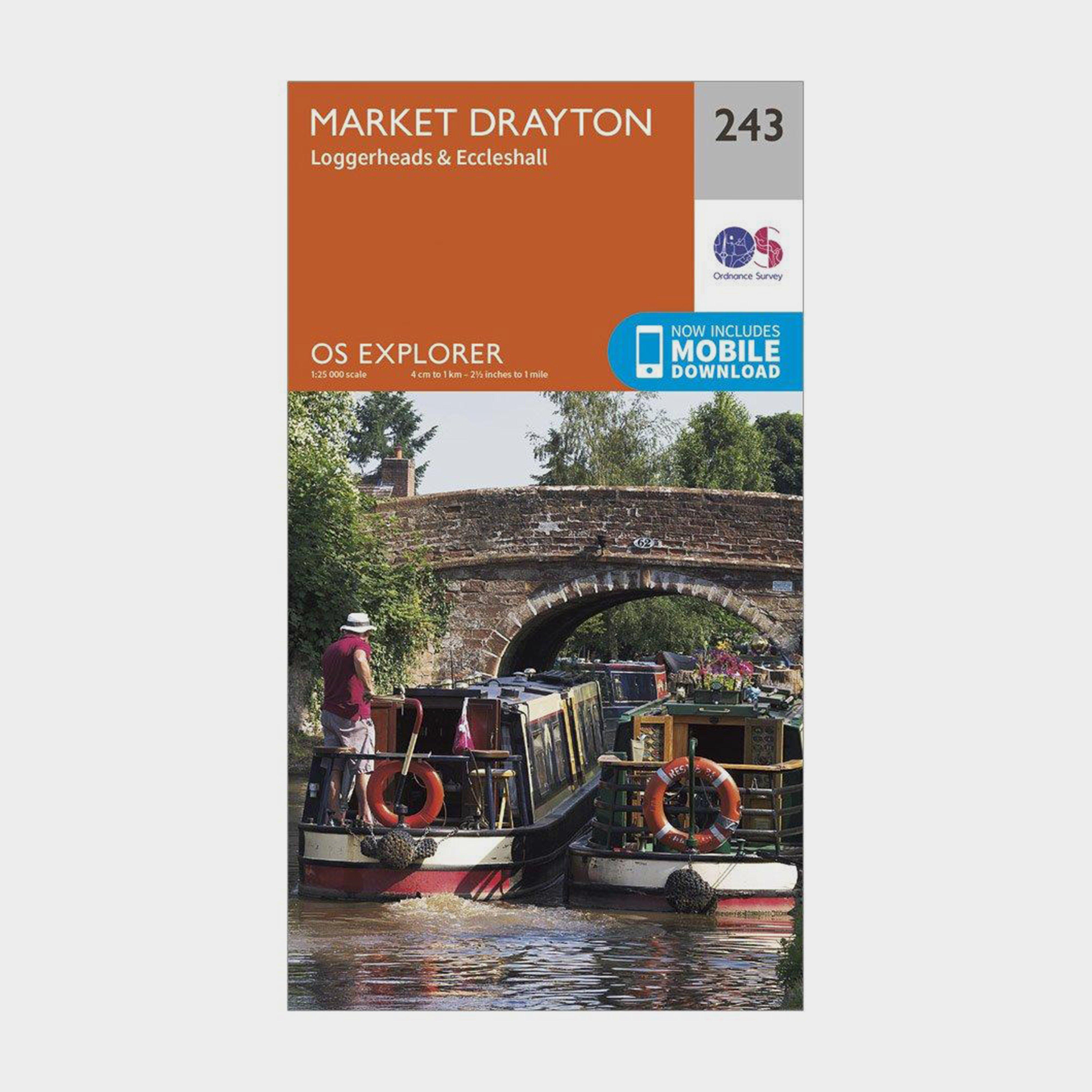 Image of Ordnance Survey Explorer 243 Market Drayton, Loggerheads & Eccleshall Map With Digital Version - Orange, Orange