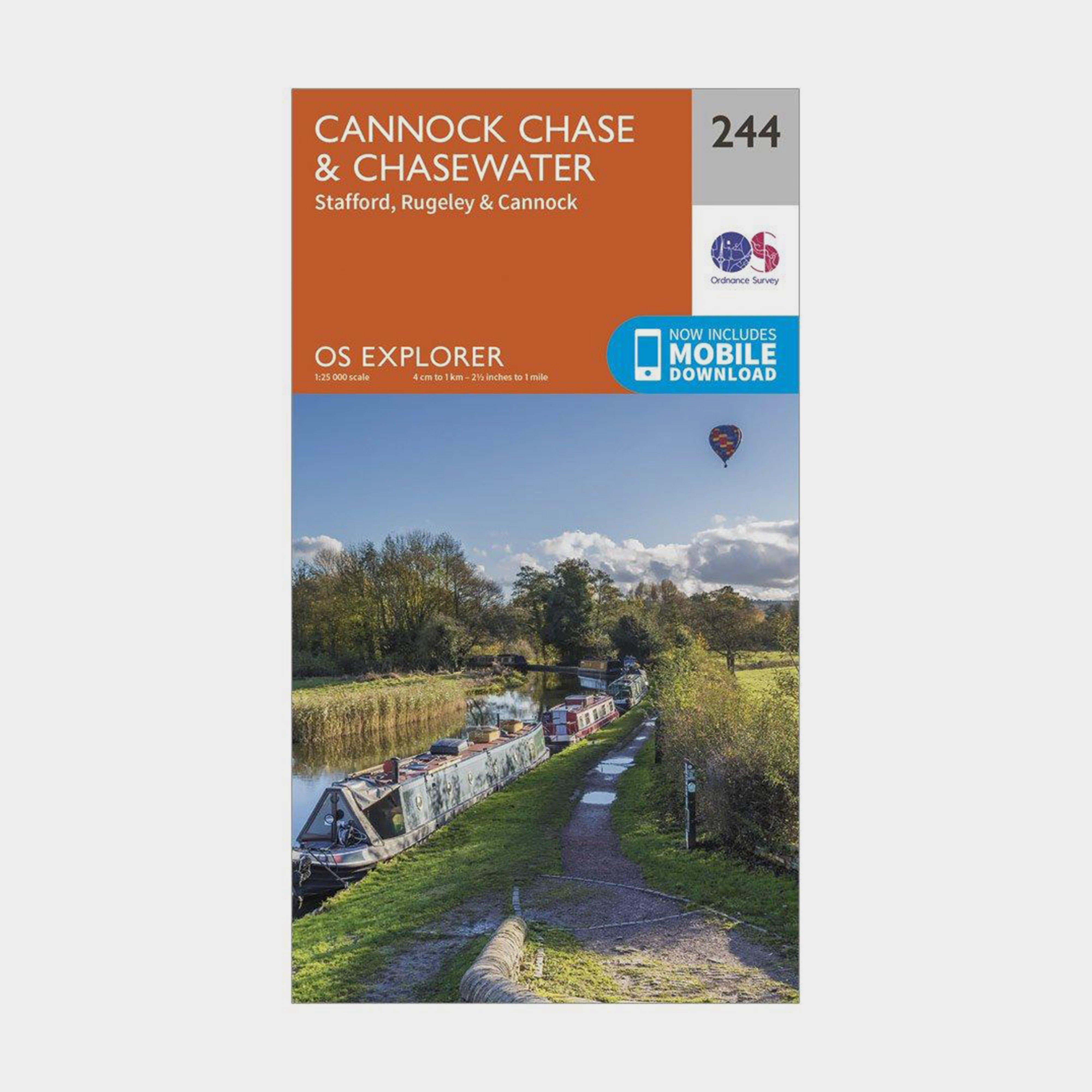 Image of Ordnance Survey Explorer 244 Cannock Chase & Chasewater Map With Digital Version, D