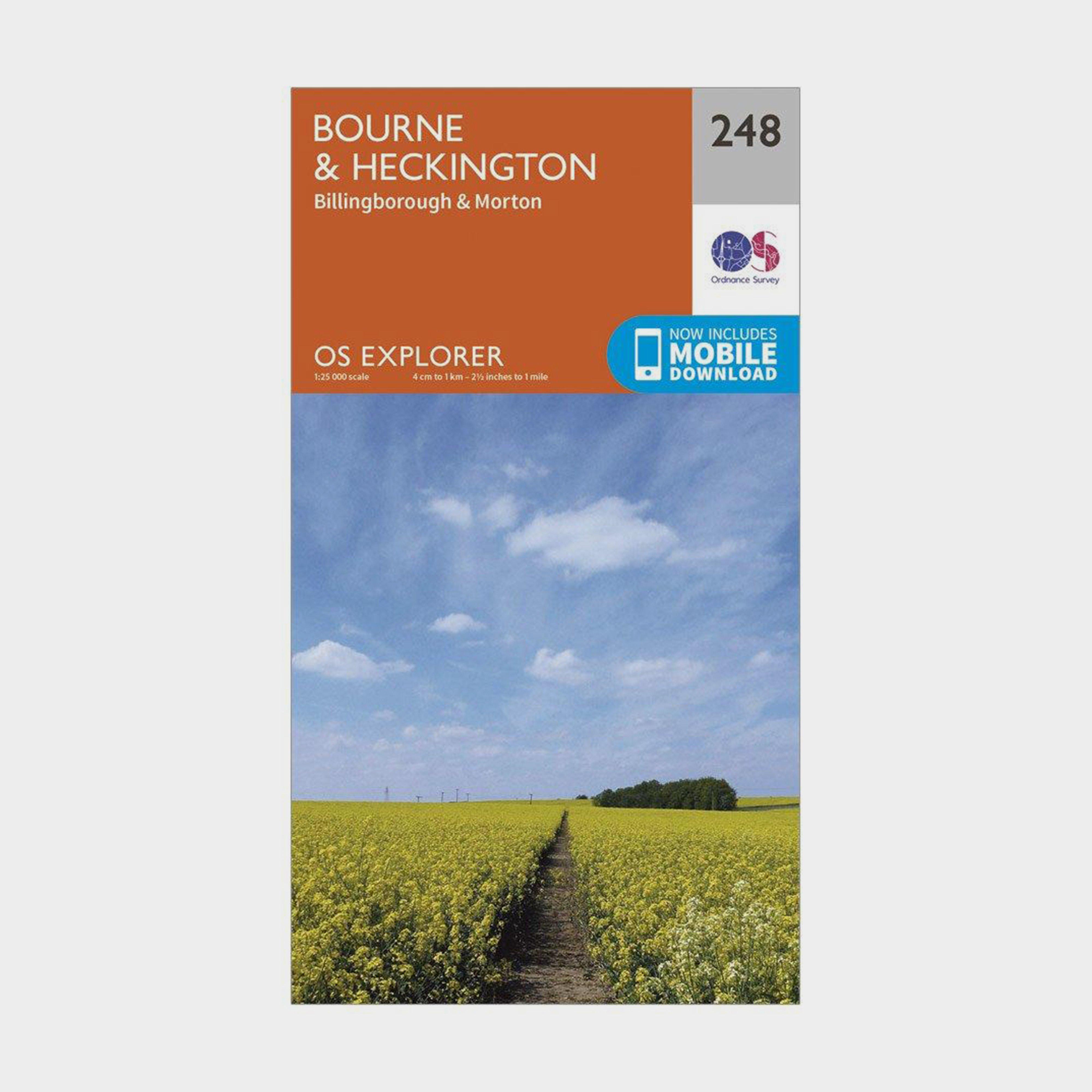 Image of Ordnance Survey Explorer 248 Bourne & Heckington Map With Digital Version - Orange, Orange