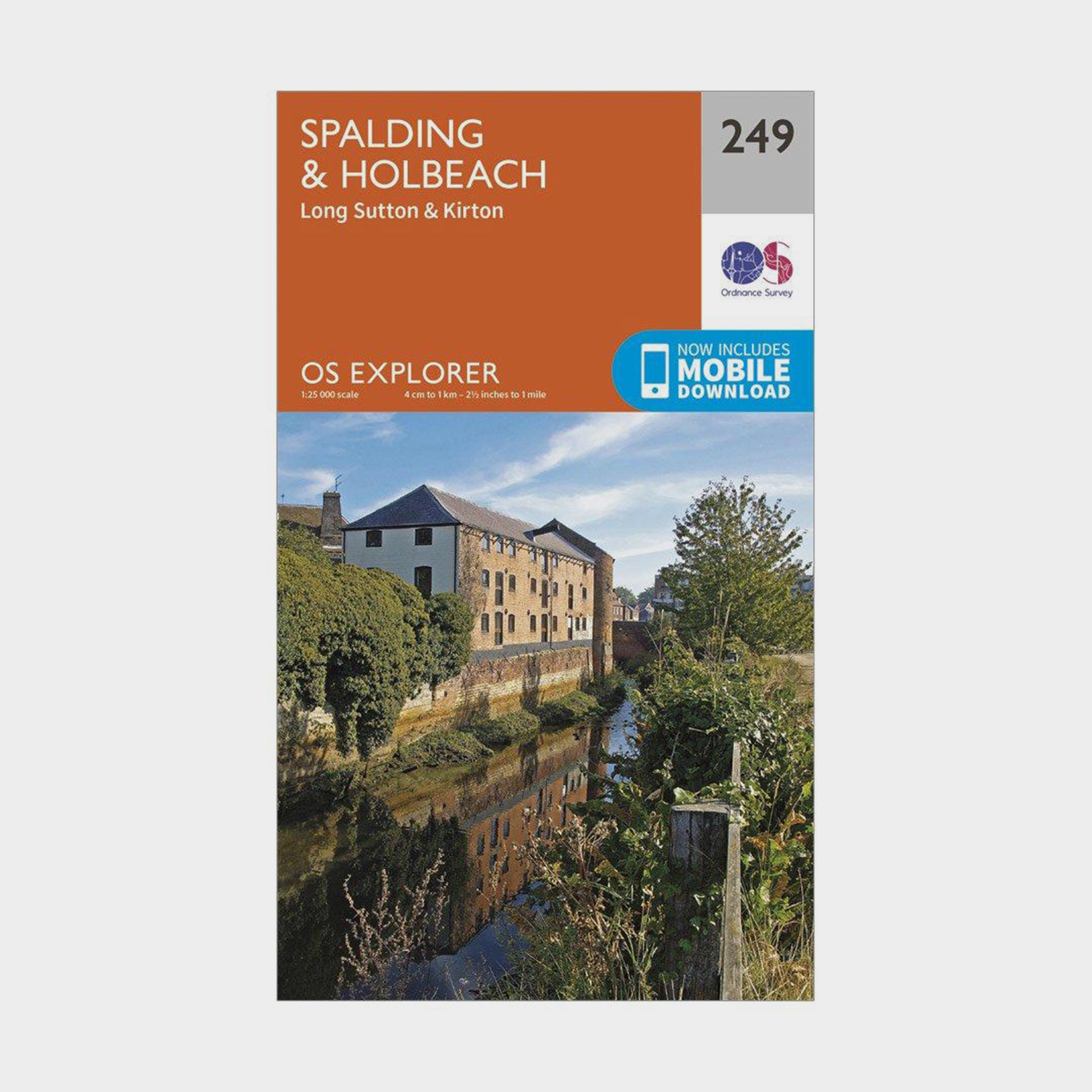 Image of Ordnance Survey Explorer 249 Spalding & Holbeach Map With Digital Version - Orange, Orange