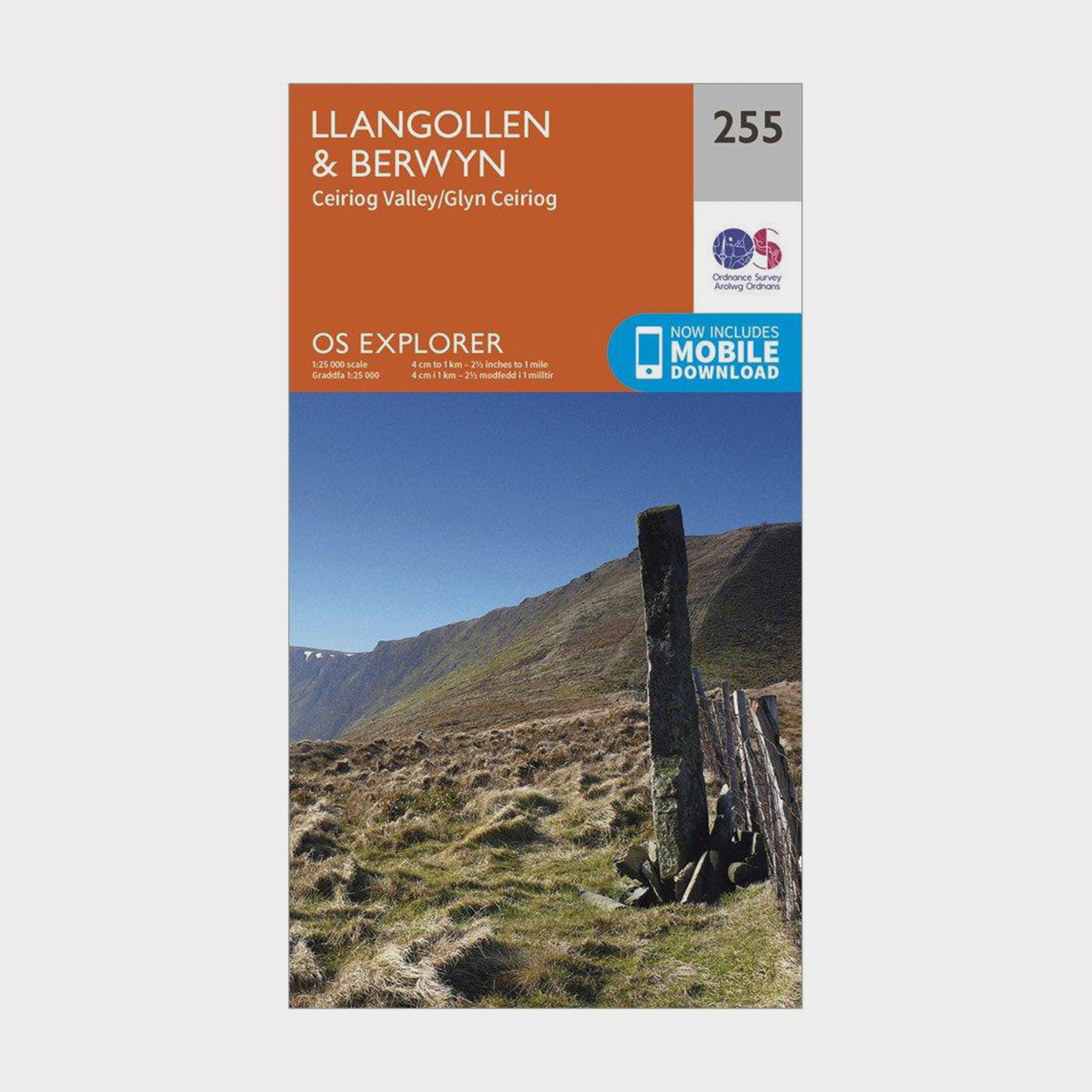 Image of Ordnance Survey Explorer 255 Llangollen & Berwyn Map With Digital Version - Orange, Orange