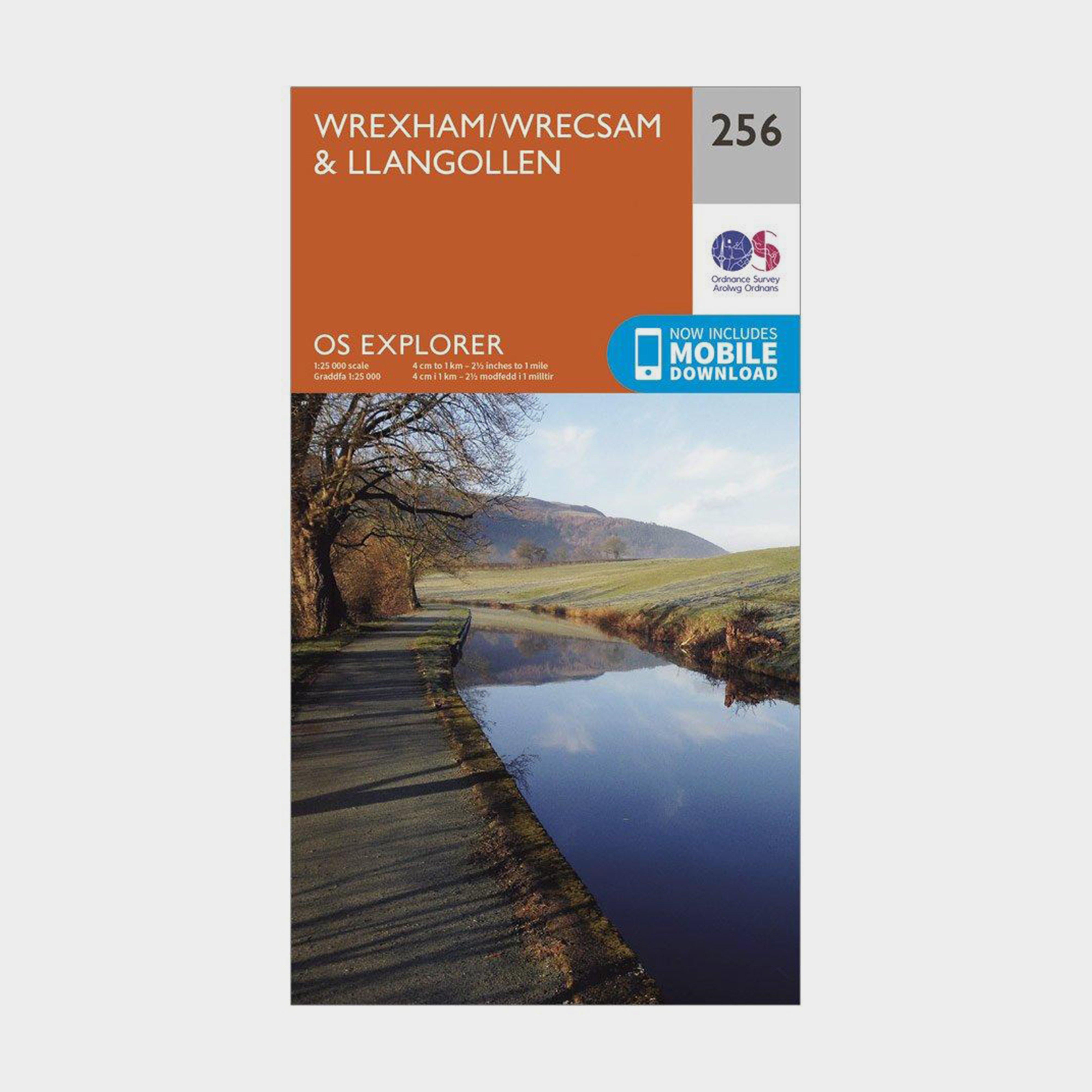 Image of Ordnance Survey Explorer 256 Wrexham & Llangollen Map With Digital Version - Orange, Orange