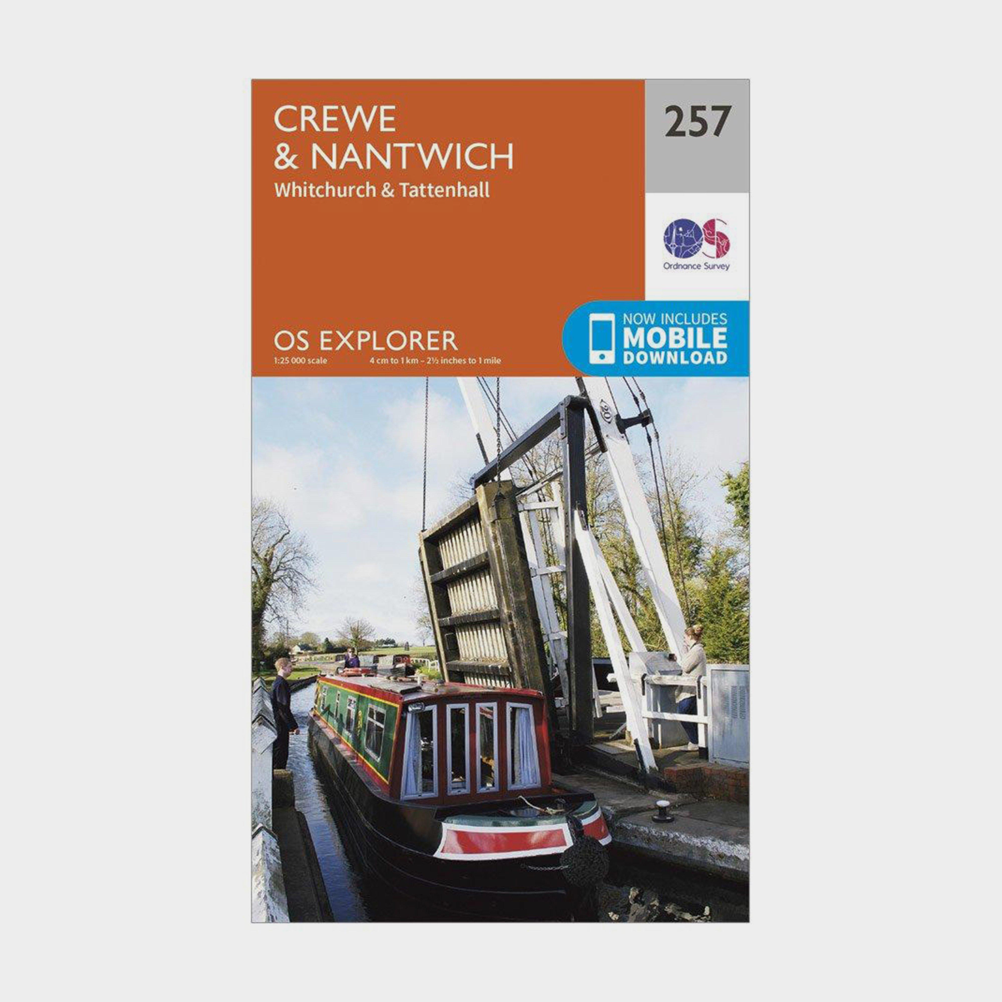 Image of Ordnance Survey Explorer 257 Crewe & Nantwich Map With Digital Version - Orange, Orange