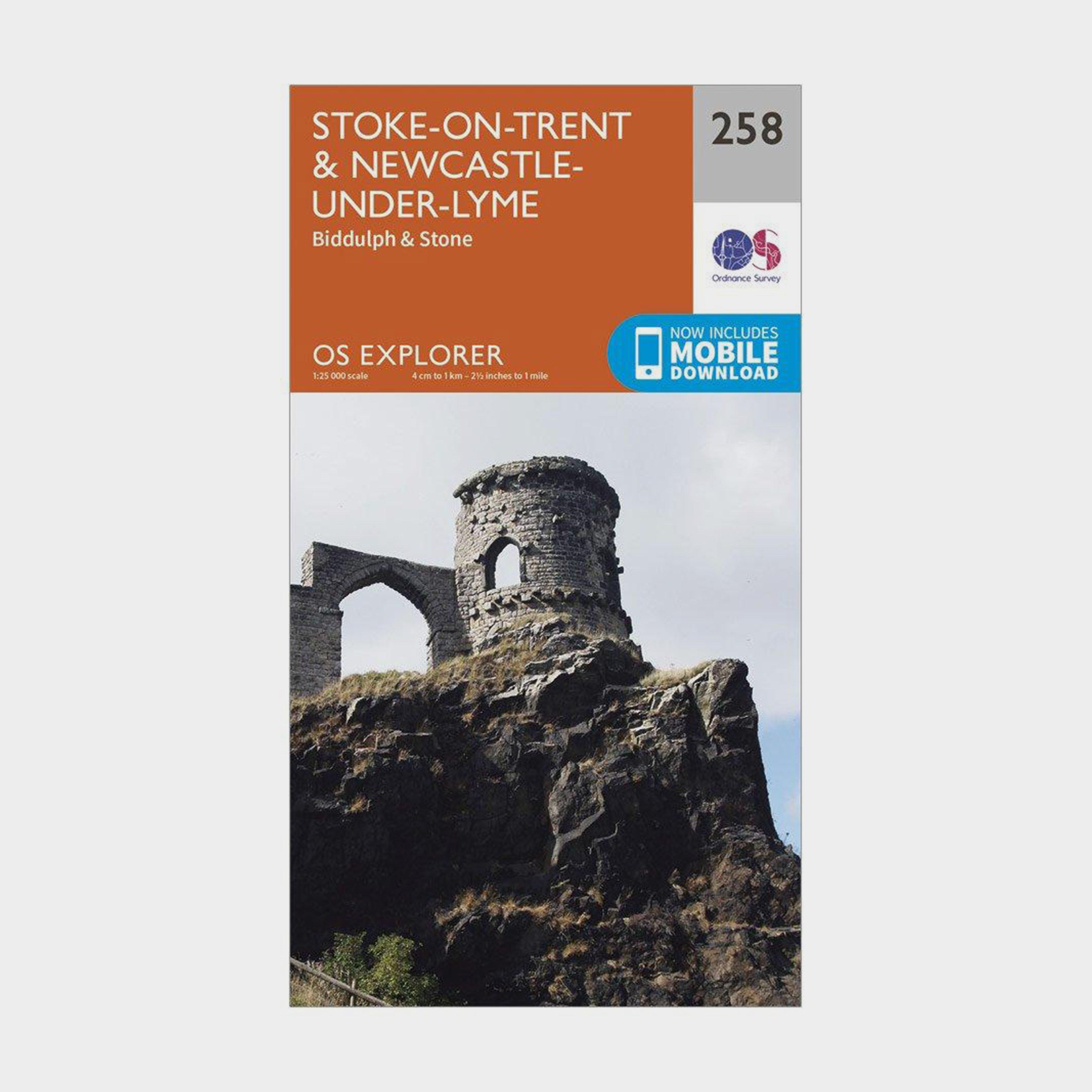 Image of Ordnance Survey Explorer 258 Stoke-On-Trent & Newcastle-Under-Lyme Map With Digital Version - Orange, Orange