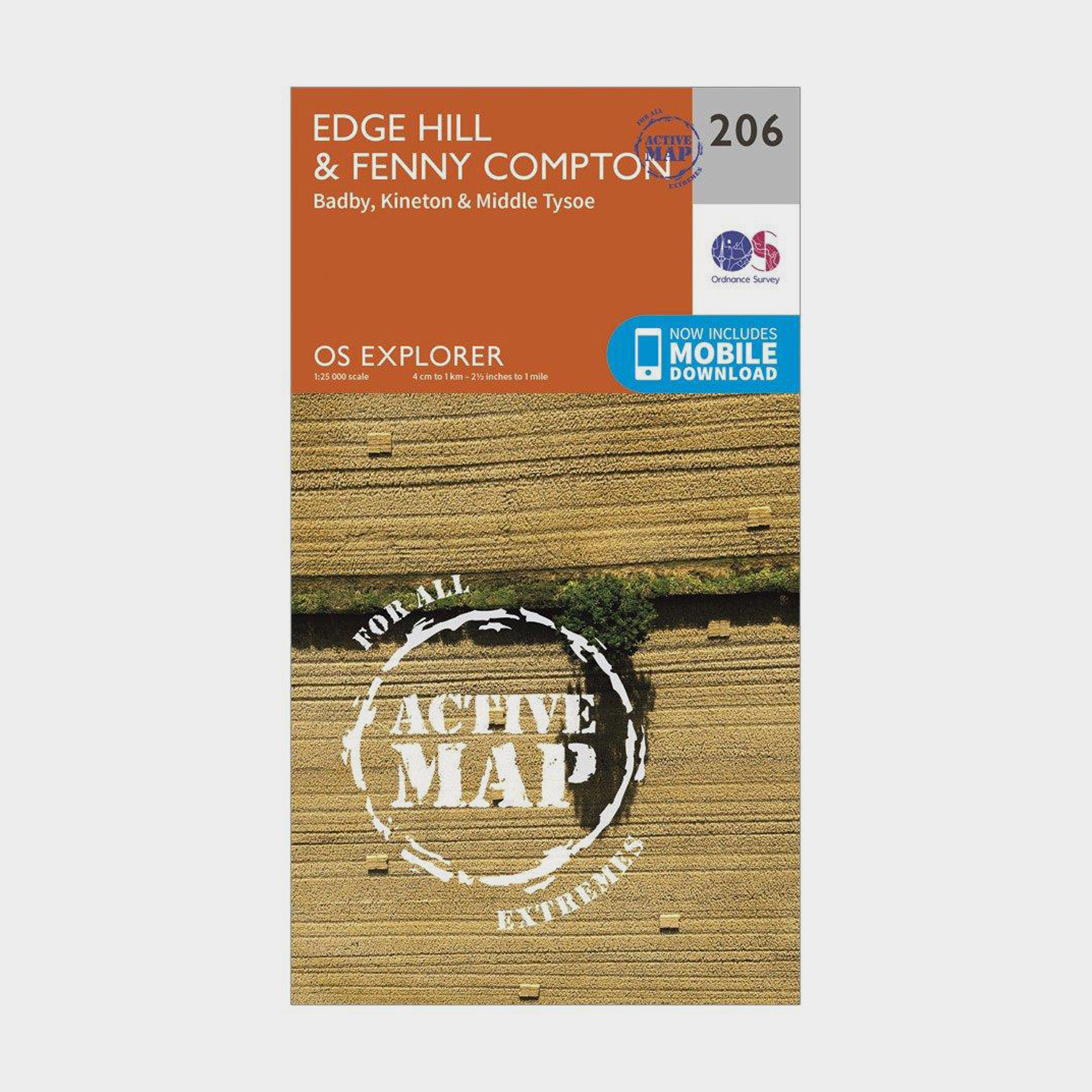 Image of Ordnance Survey Explorer Active 206 Edge Hill & Fenny Compton Map With Digital Version - Orange, Orange