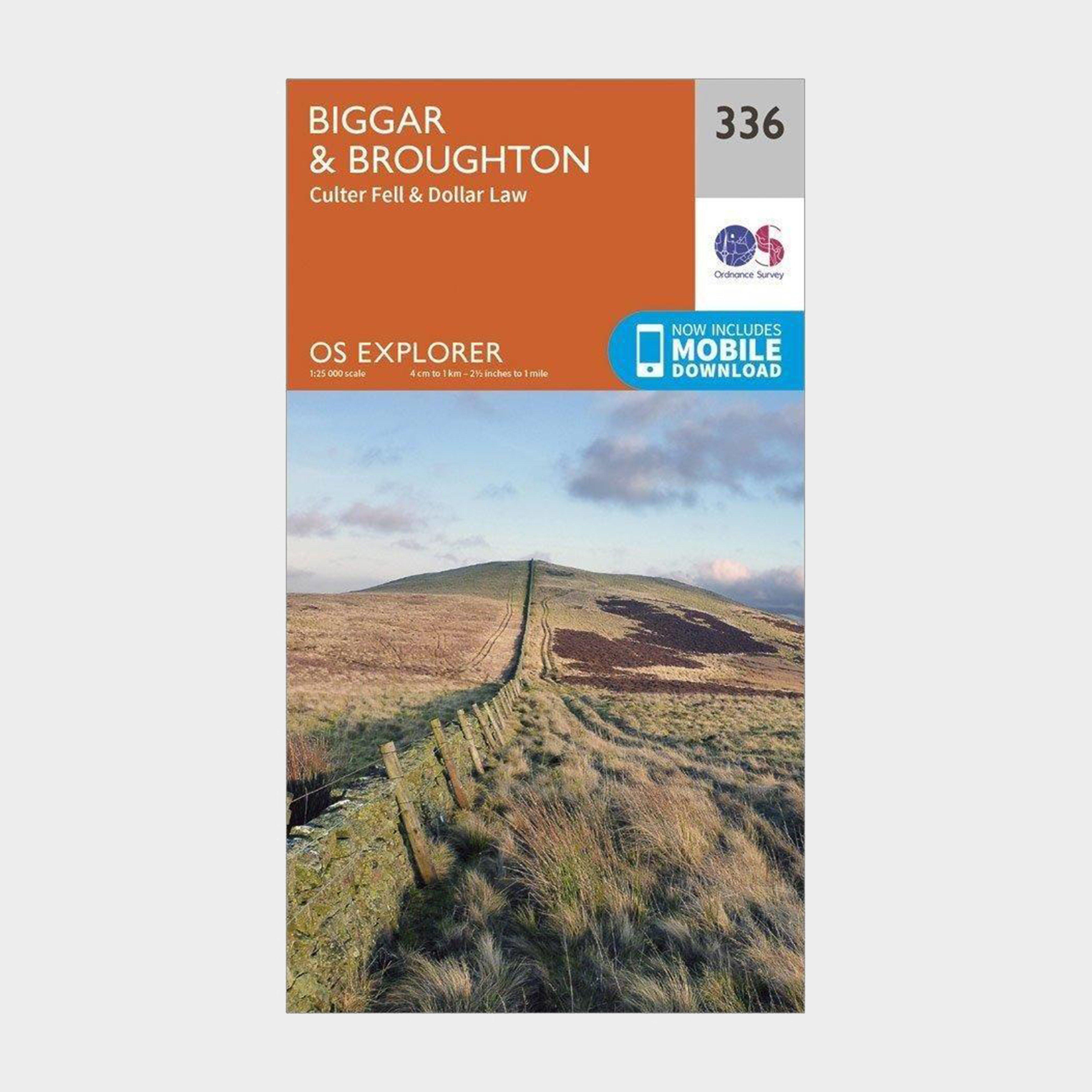 Image of Ordnance Survey Explorer 336 Biggar & Broughton Map With Digital Version - Orange, Orange