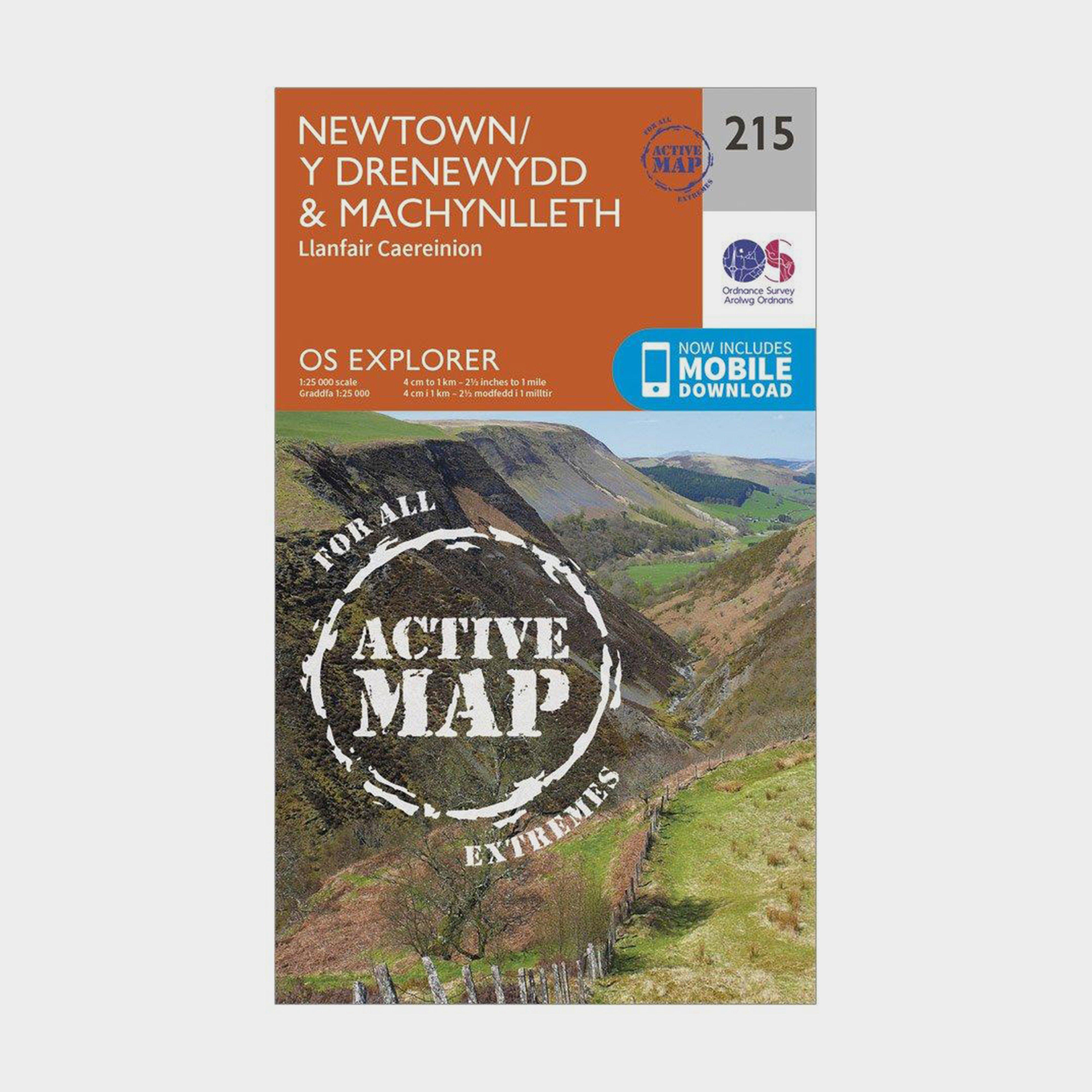 Image of Ordnance Survey Explorer Active 215 Newton & Llanfair Caereinion Map With Digital Version - Orange, Orange