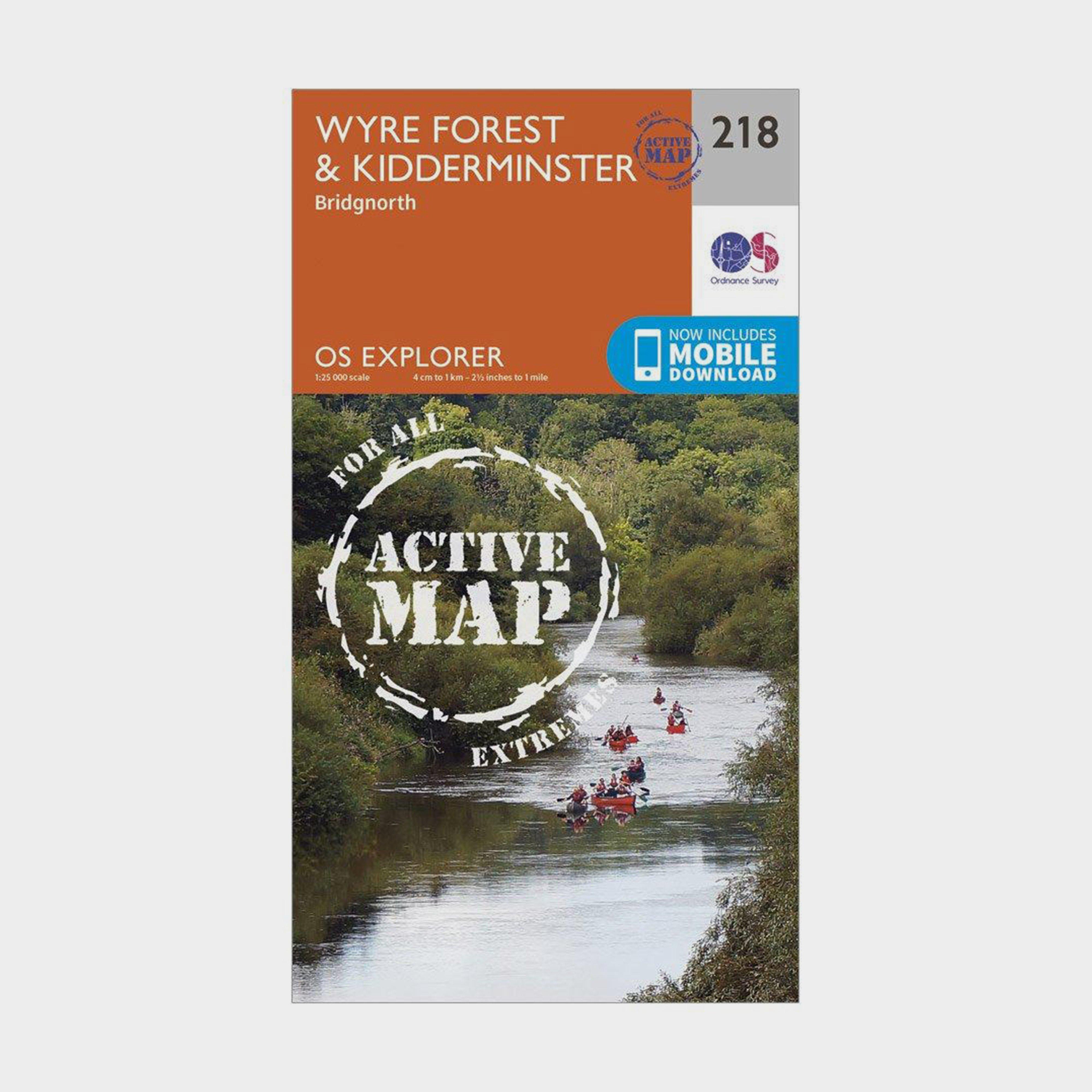 Image of Ordnance Survey Explorer Active 218 Kidderminster & Wyre Forest Map With Digital Version - Orange, Orange